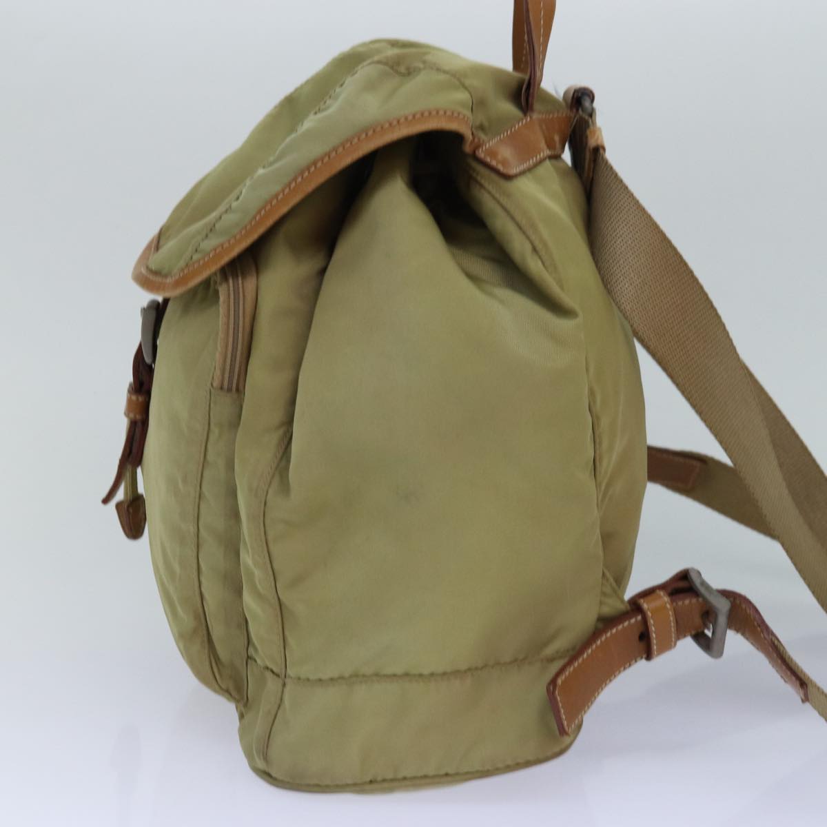 Luxury Prada Backpack Nylon Cream Silver  84575