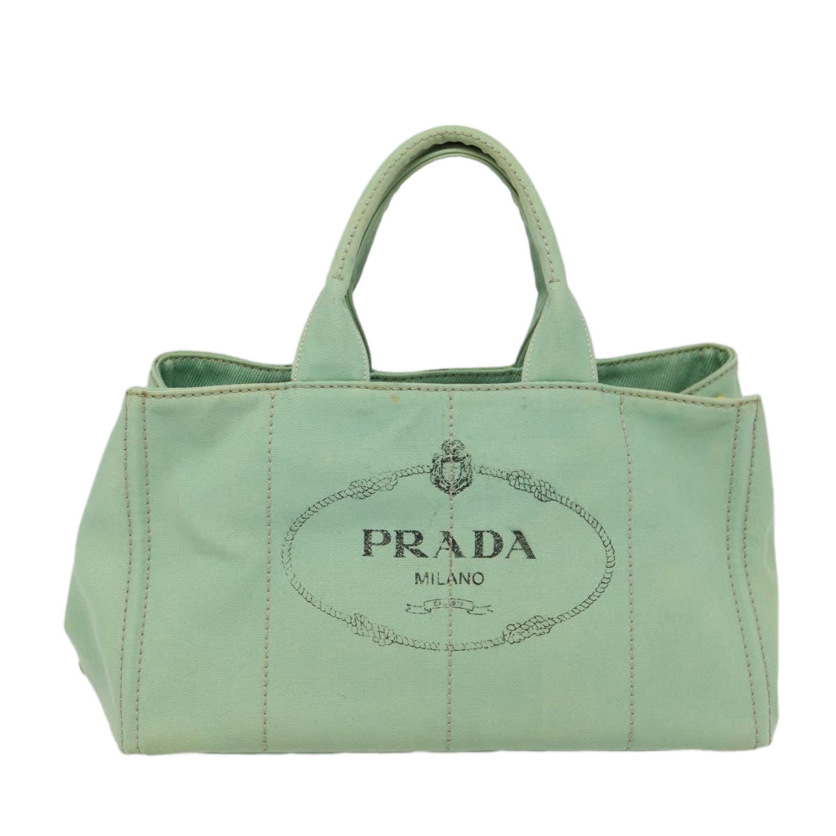 Luxury Prada Canapa GM Hand Bag Canvas Gold Green  84590