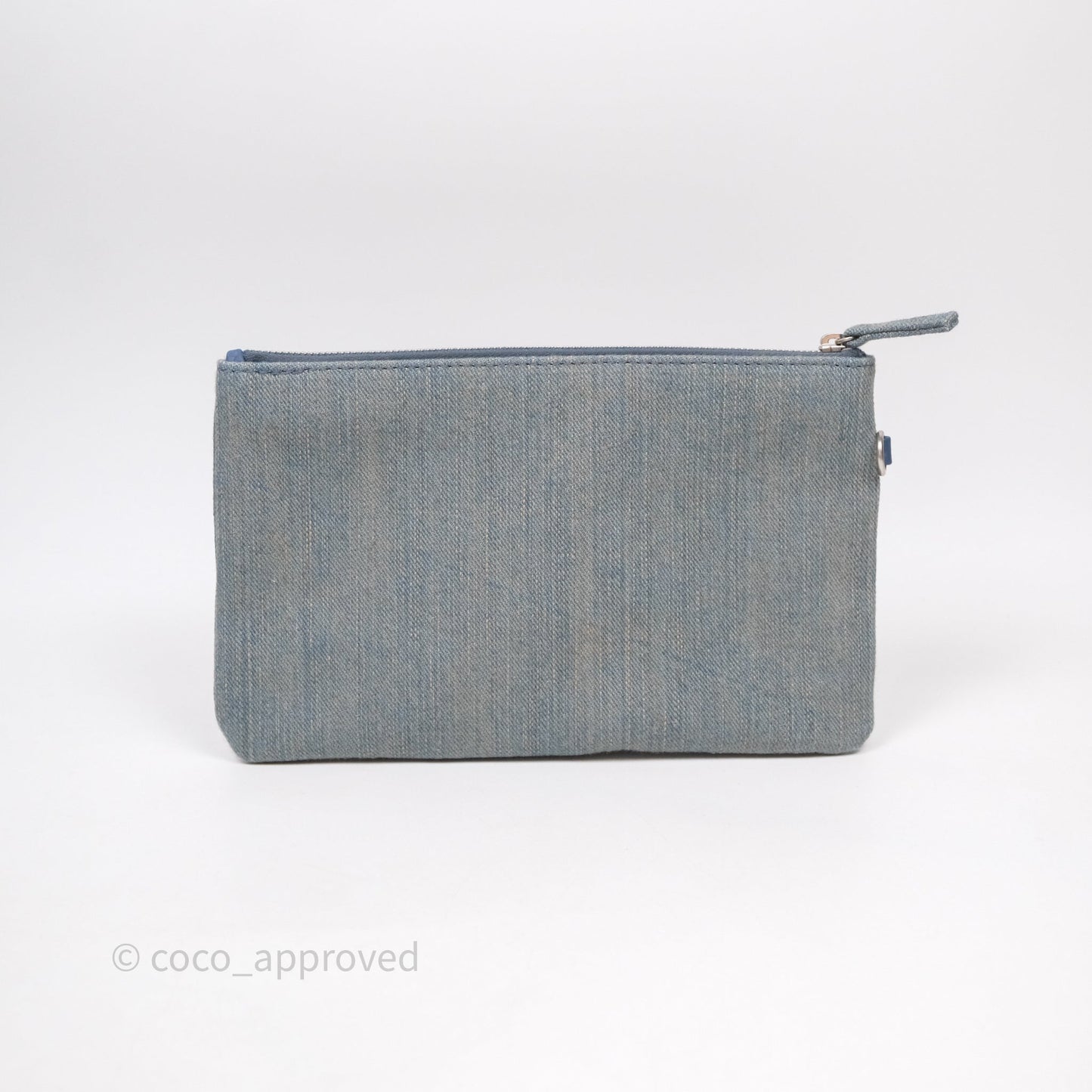 Chanel Large Deauville Tote Blue Washed Denim Matte Silver