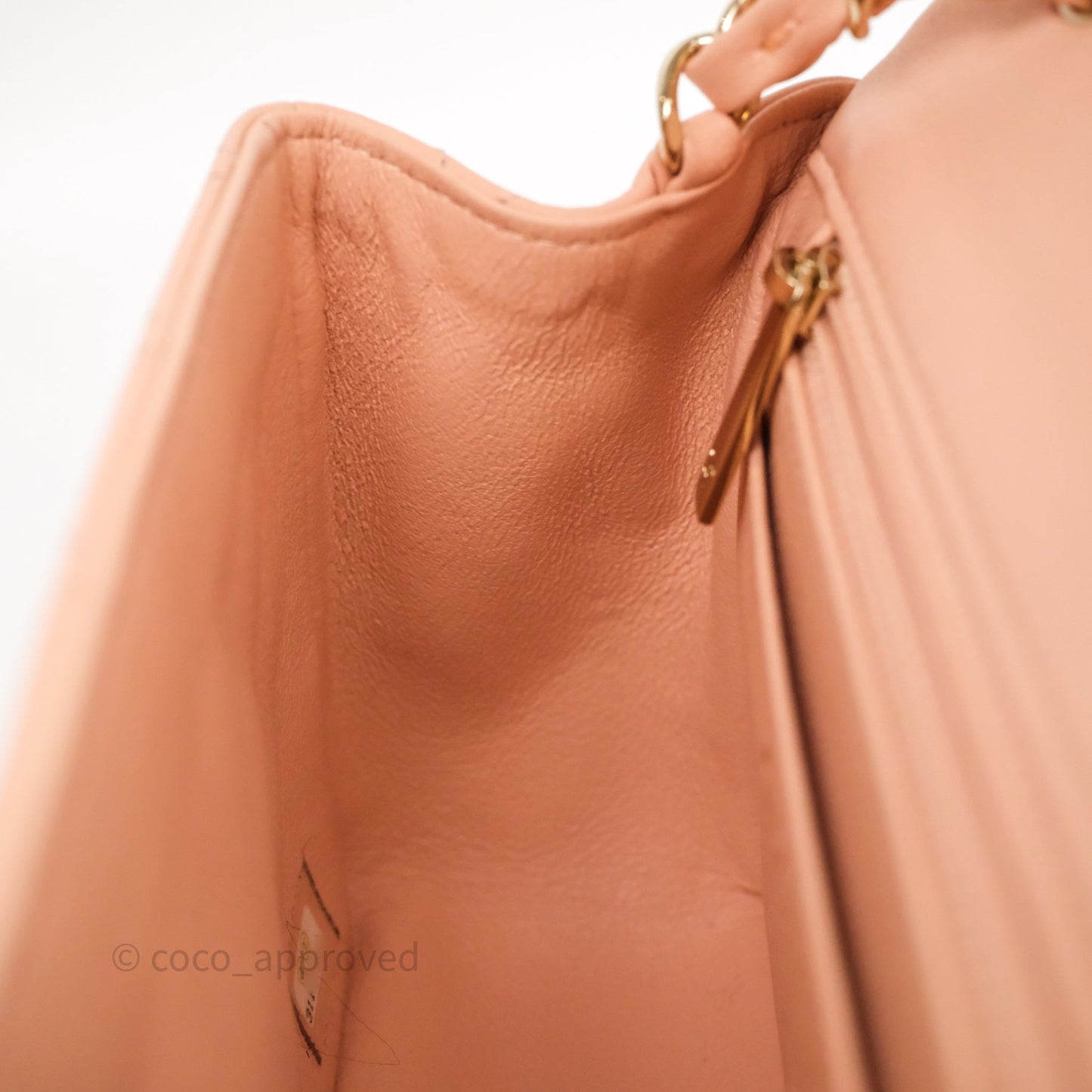 Chanel Mini Square Flap Quilted Orange Clair Lambskin Gold Hardware