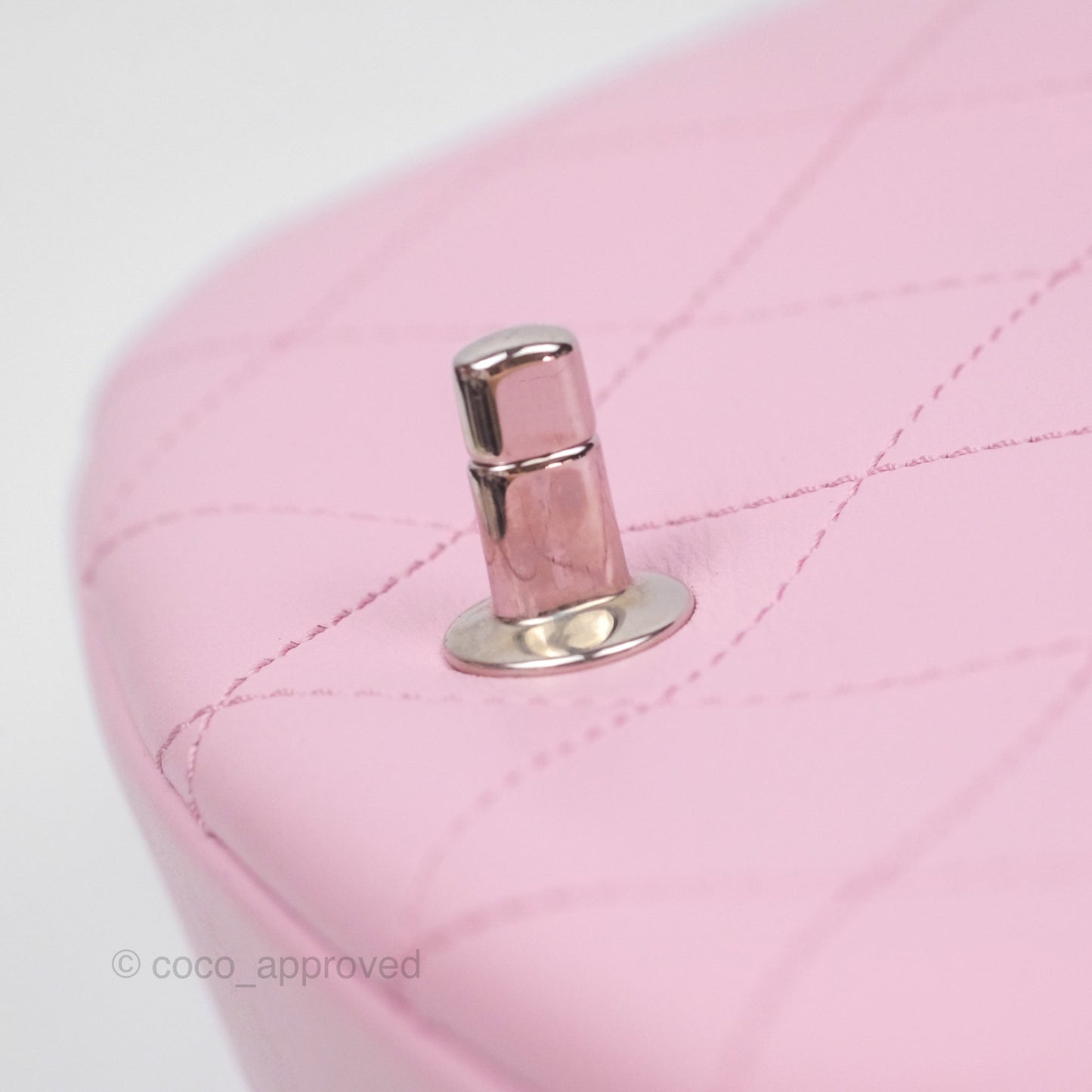 Chanel Stitched Ring My Bag Flap Crossbody Pink Calfskin Silver Hardware