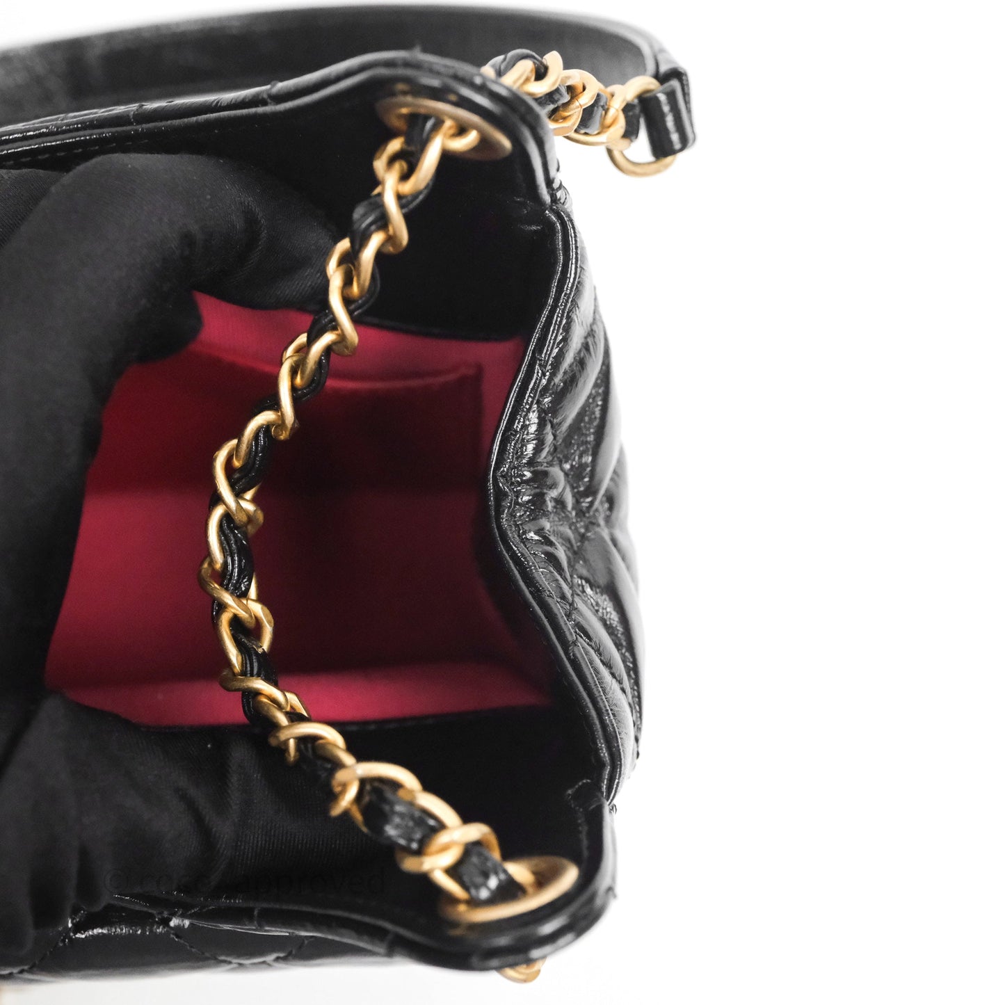 Chanel Small Wavy CC Hobo Black Shiny Crumpled Calfskin Aged Gold Hardware 23C