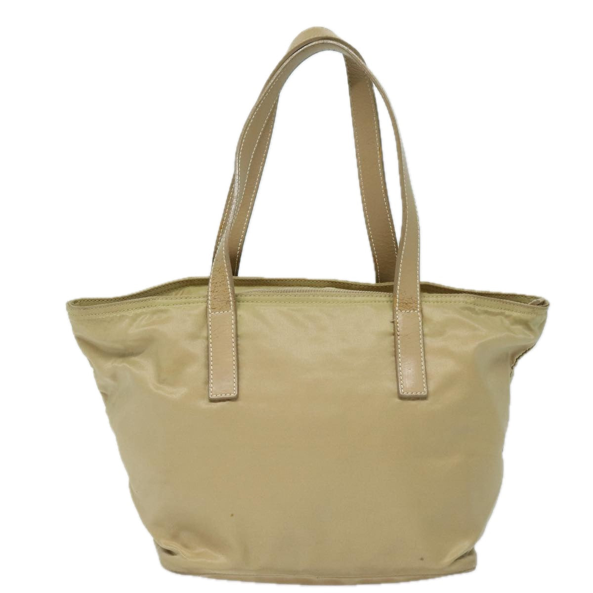 Luxury Prada Hand Bag Nylon Silver Beige  84643
