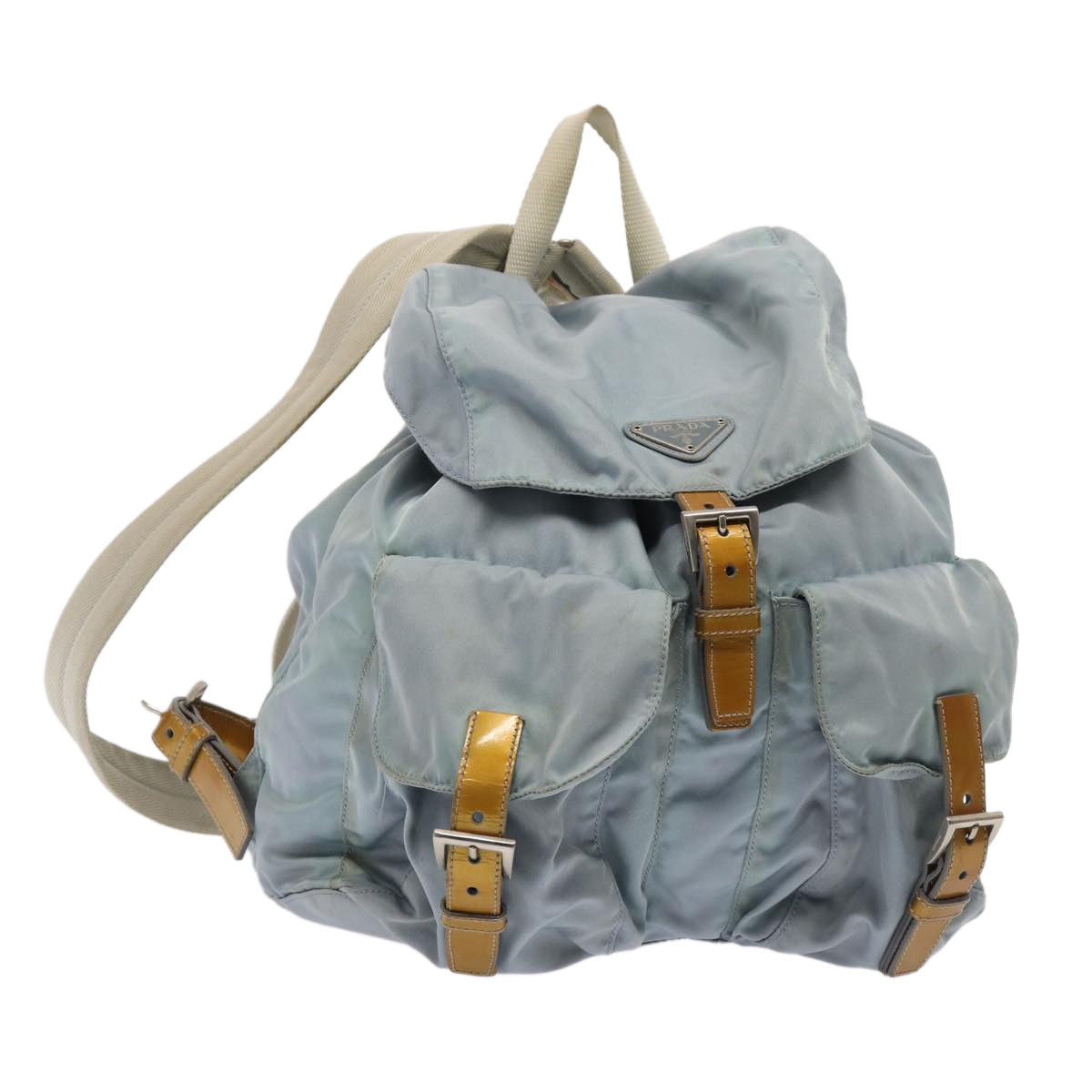 Luxury Prada Backpack Nylon Light Blue Silver  84646