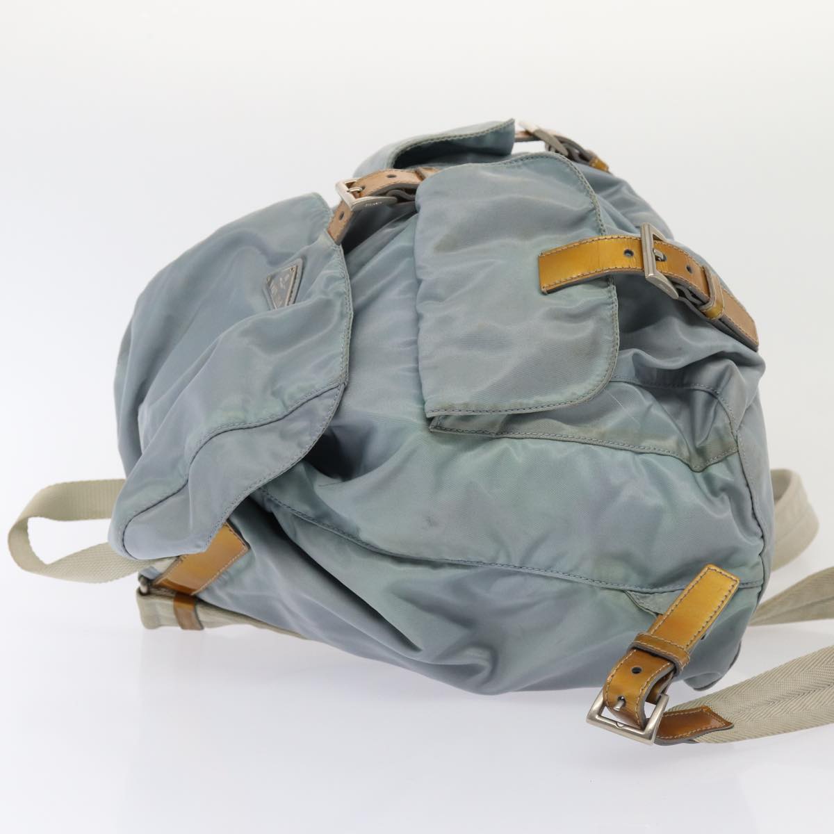 Luxury Prada Backpack Nylon Light Blue Silver  84646
