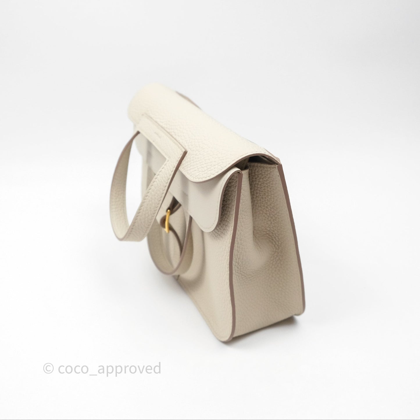 Hermès Halzan 25  Beton 8L Clemence Gold Hardware