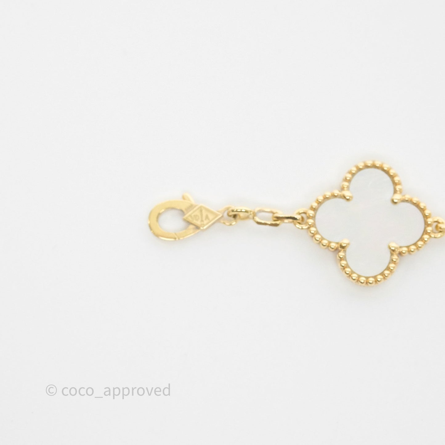 Van Cleef & Arpels Vintage Alhambra 5 Motifs Bracelet White Mother-of-pearl Yellow Gold