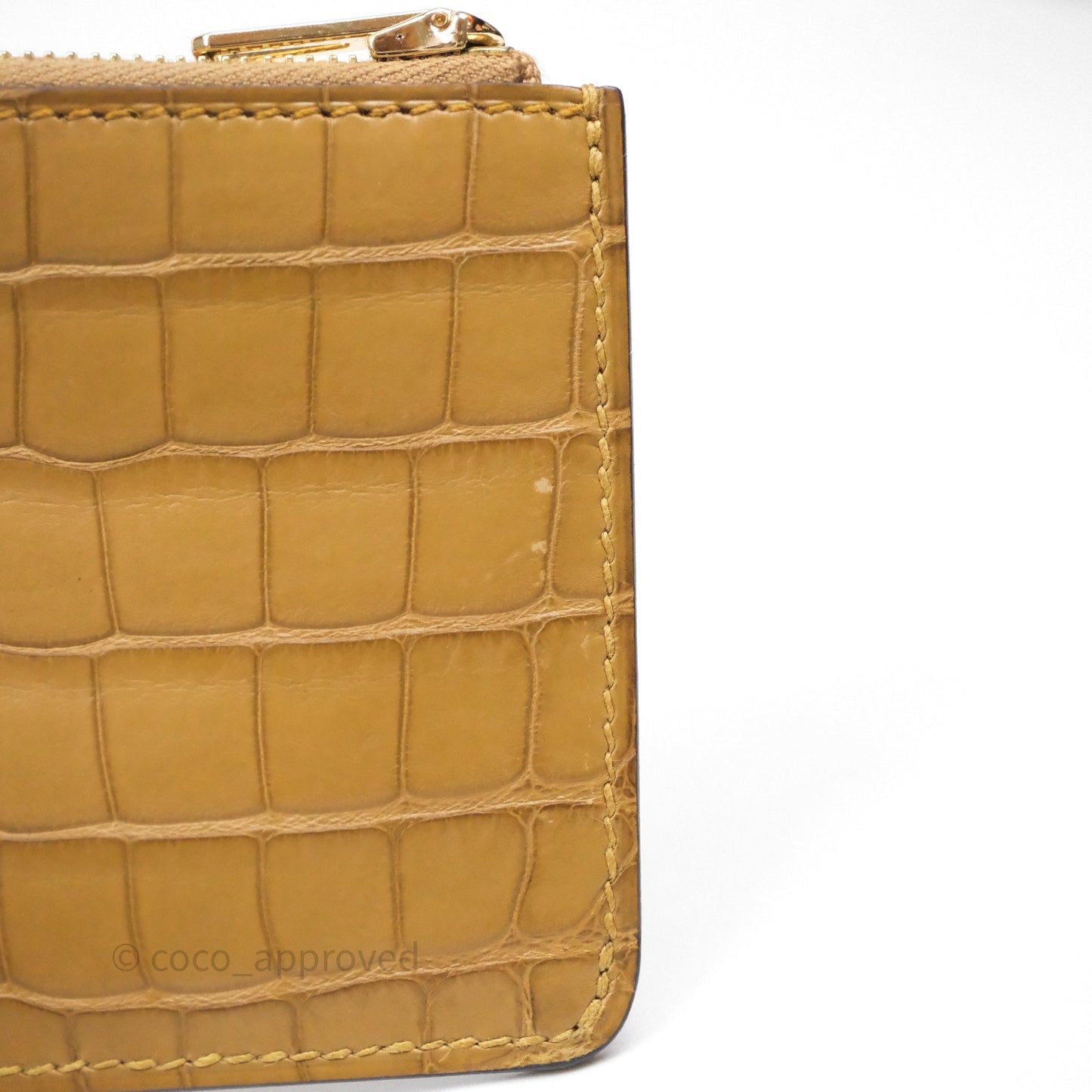 Hermès Roulis Slim Wallet Matte Alligator Mississippiensis Kraft 2H Gold Hardware