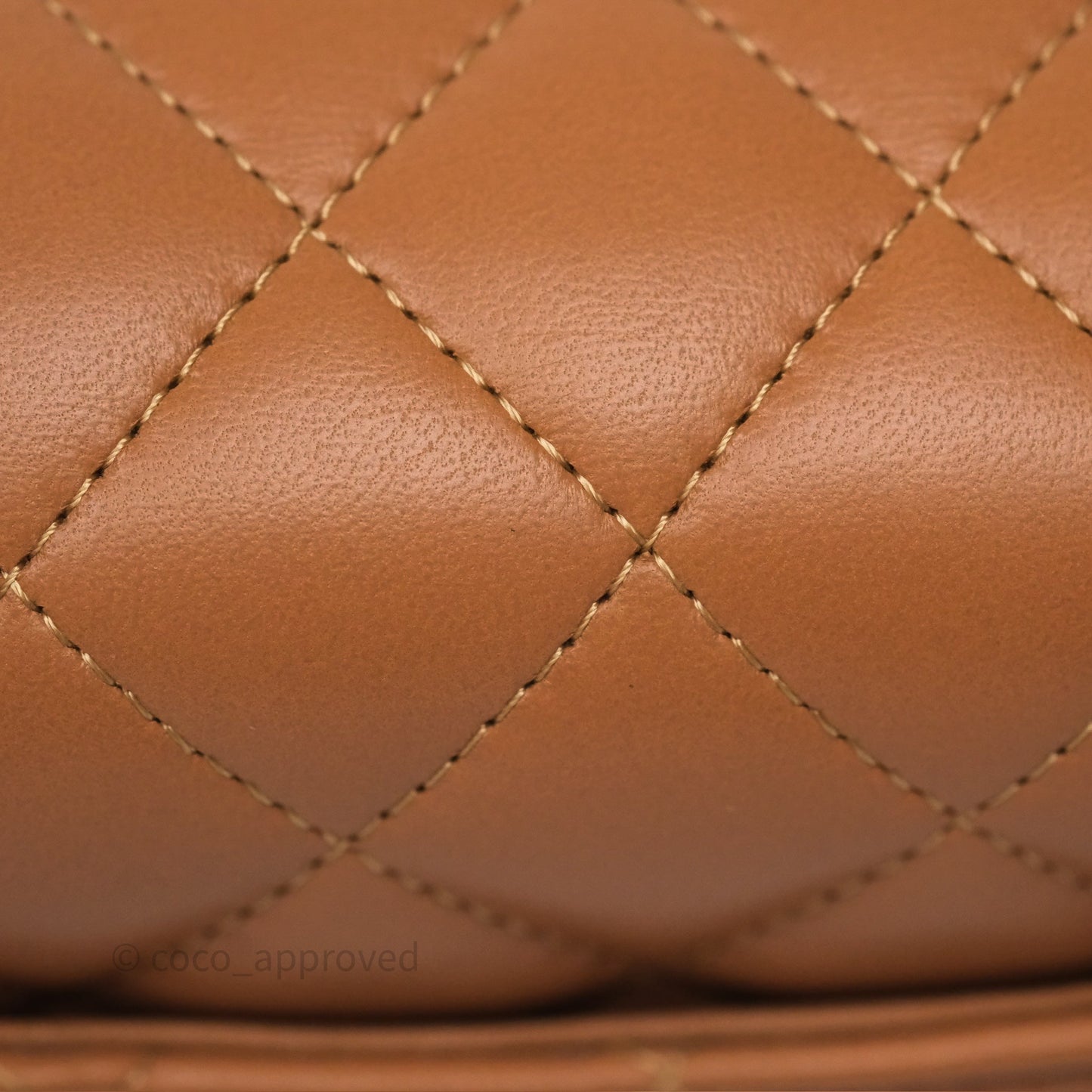 Chanel Mini Rectangular Flap Quilted Caramel Beige Lambskin Gold Hardware