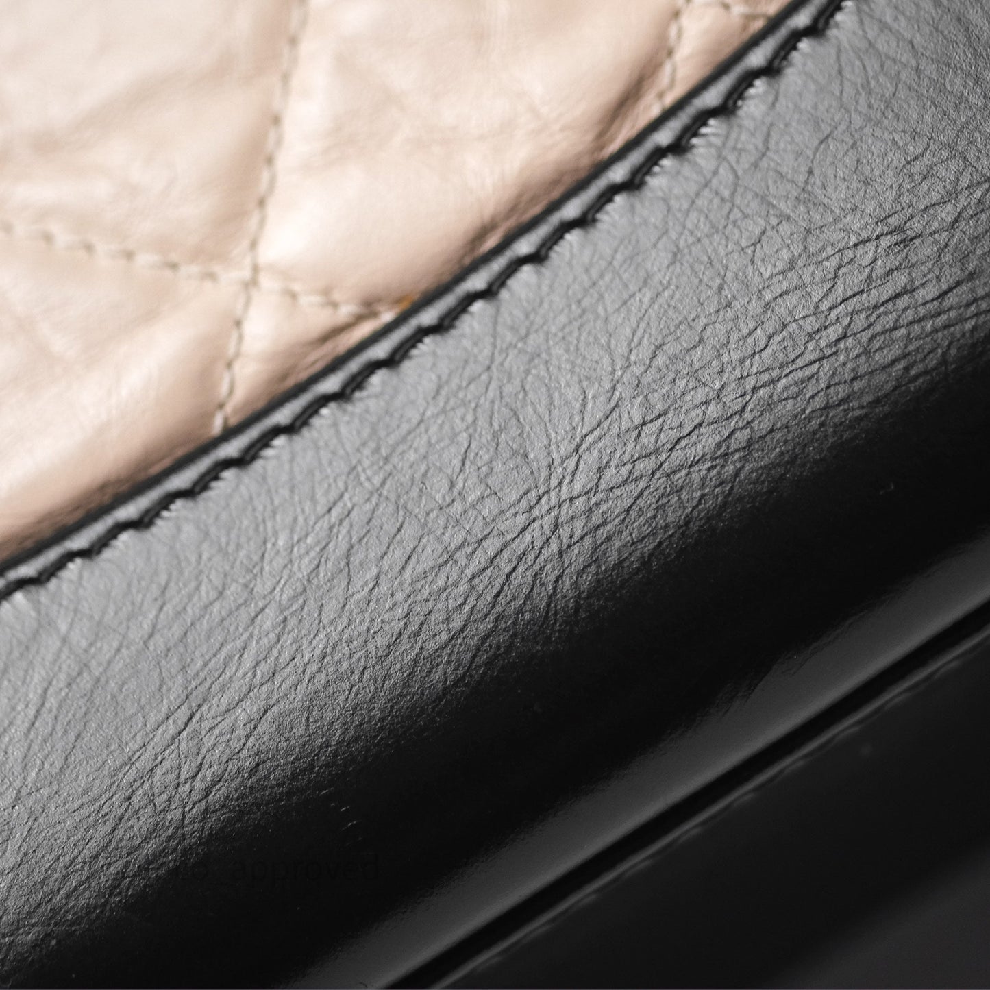 Chanel Small Gabrielle Backpack Beige Black Aged Calfskin