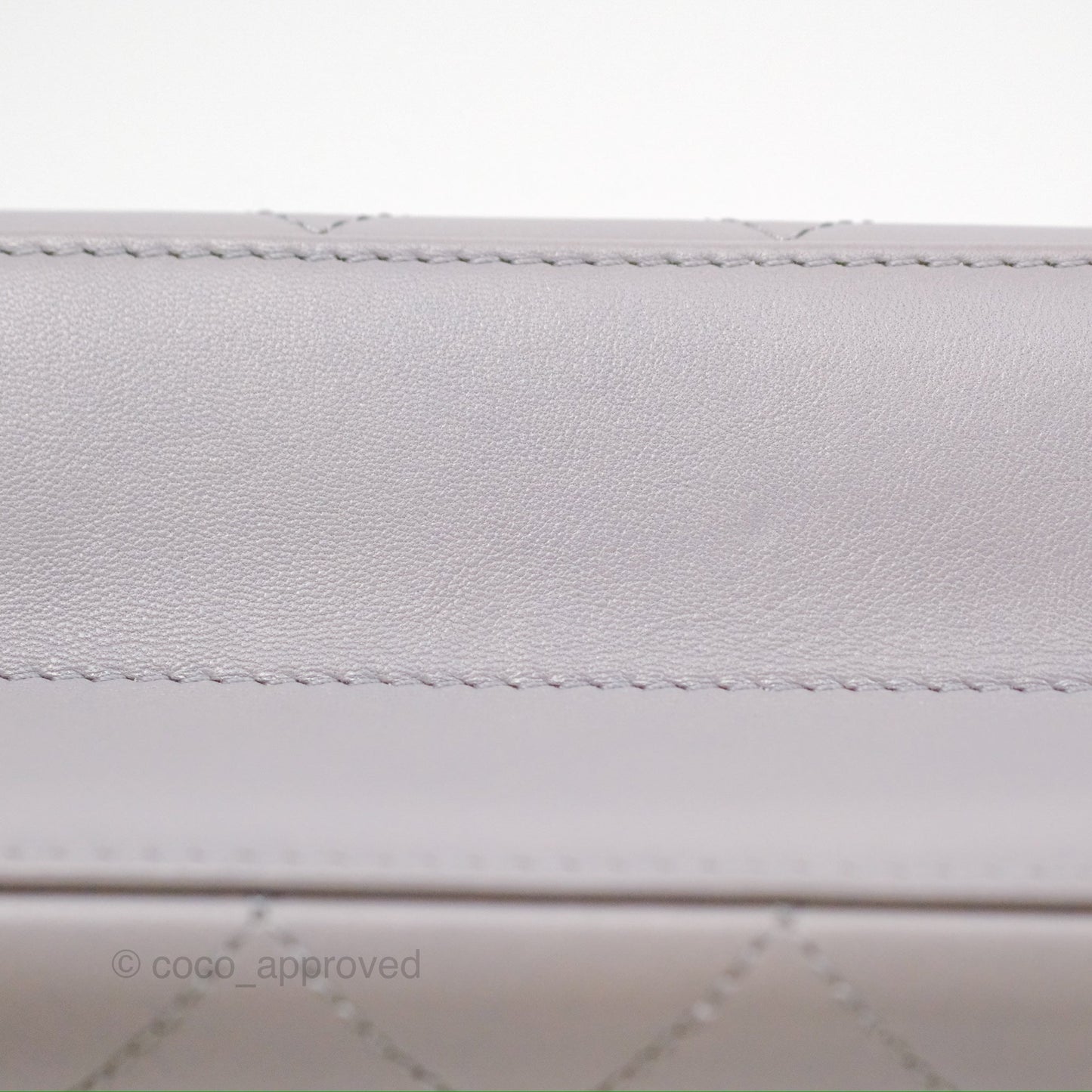 Chanel Small Quilted Coco Luxe Flap Bag Grey Calfskin Aged Gold Hardware