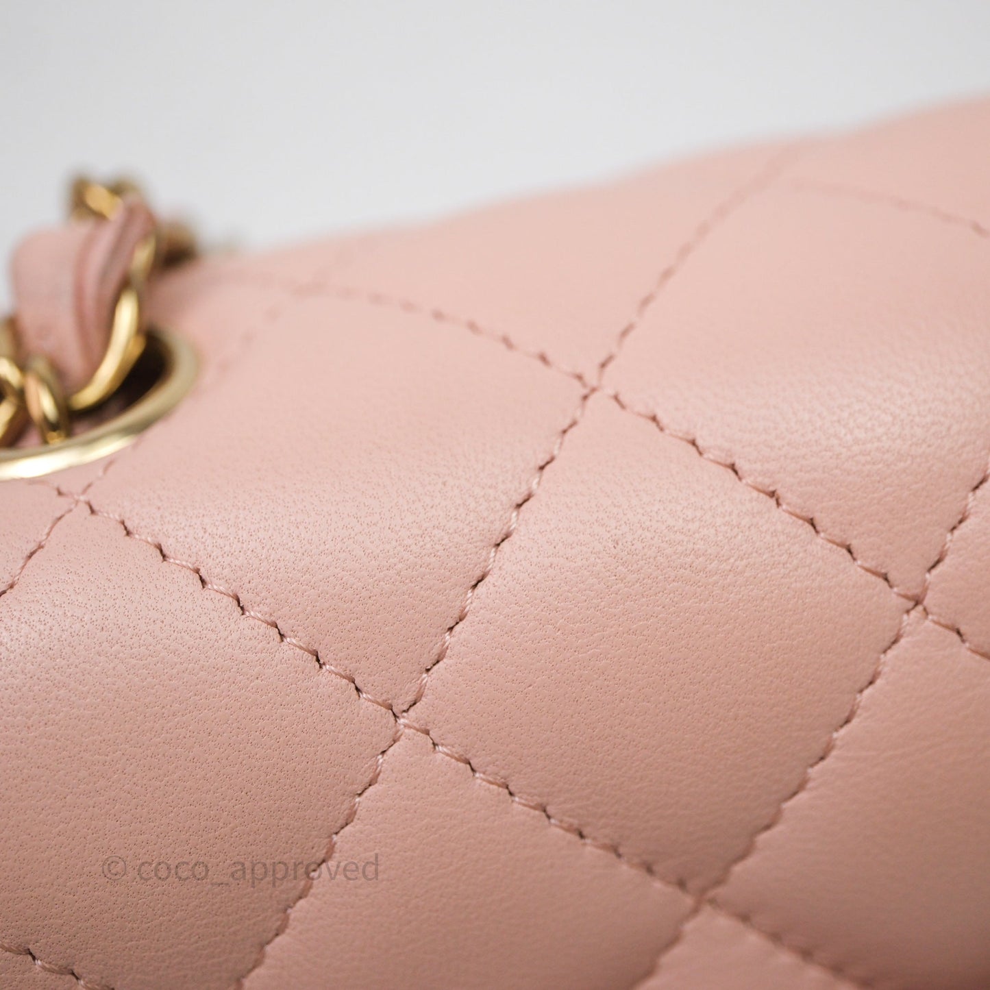 Chanel Mini Square Flap Quilted Pink Lambskin Gold Hardware
