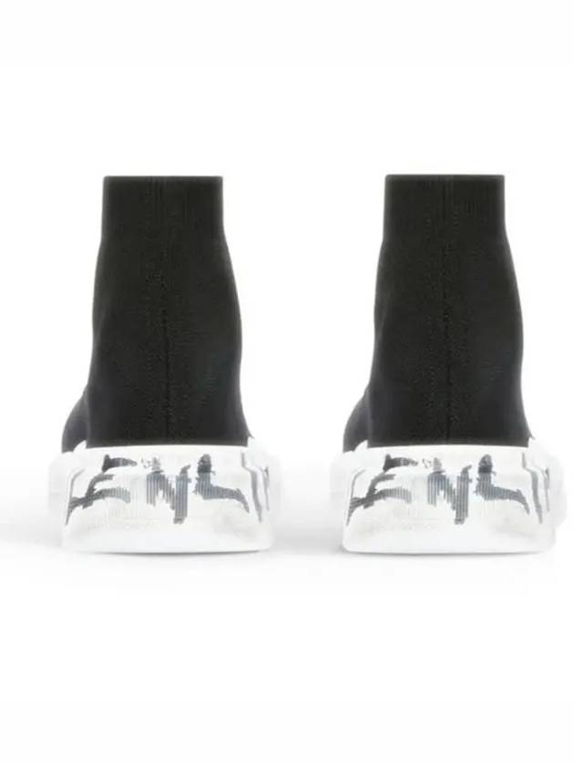 Luxury Balenciaga Speed 2.0 Graffiti Knit High Top Sneakers Black