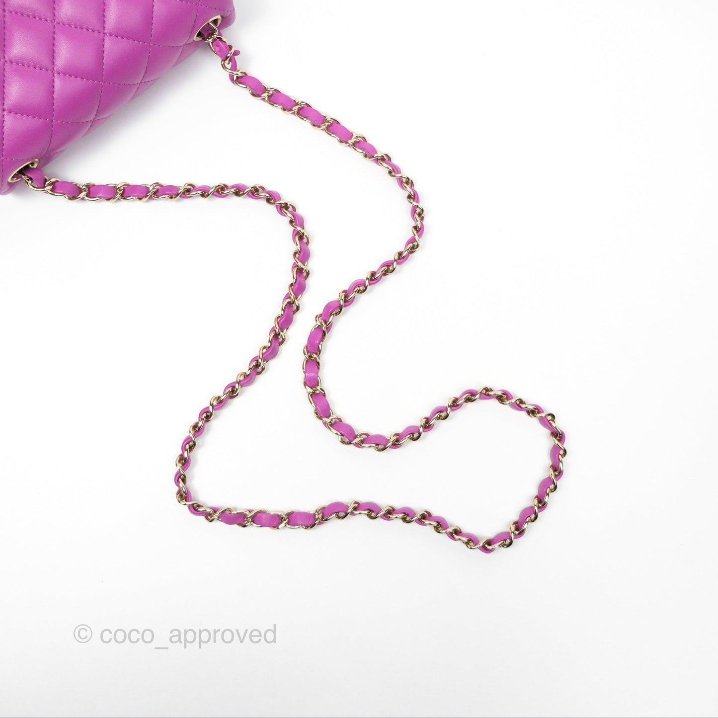 Chanel Mini Square Flap Quilted Purple Lambskin Gold Hardware