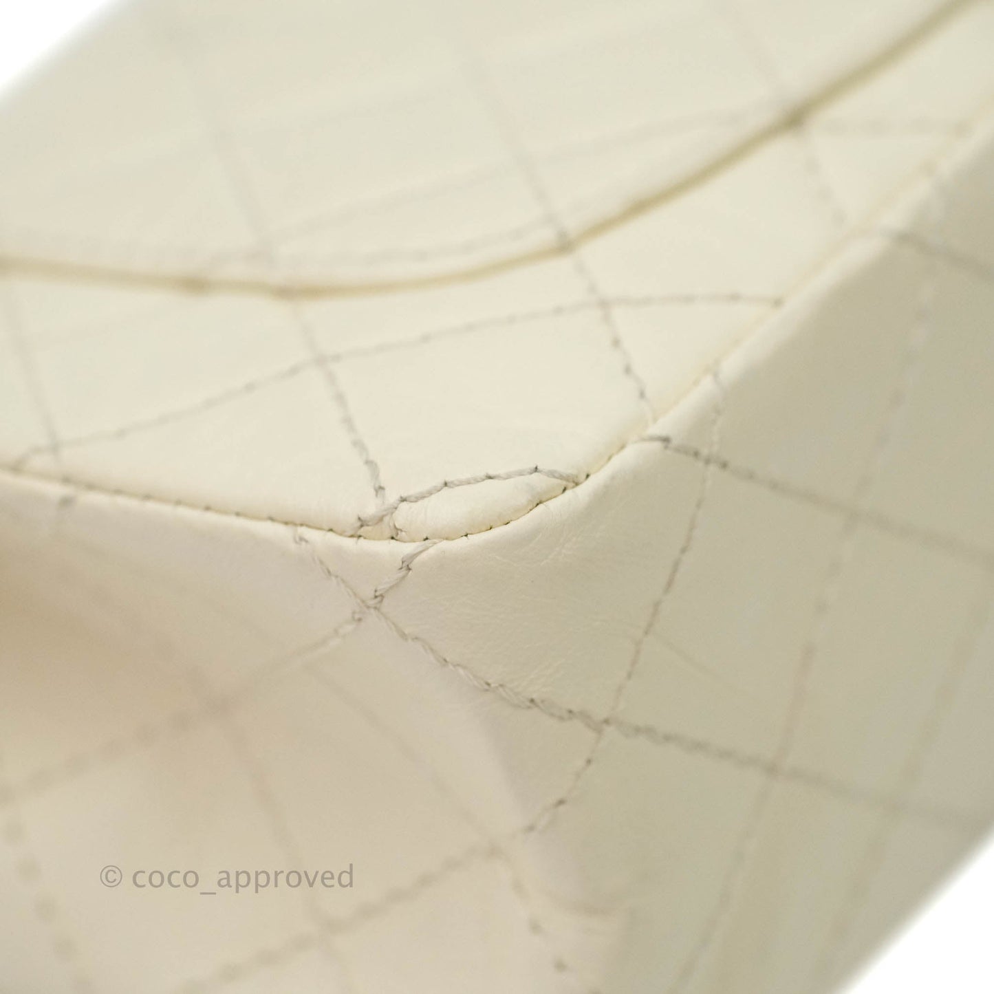 Chanel Mini Reissue 224 White Aged Calfskin Aged Gold Hardware