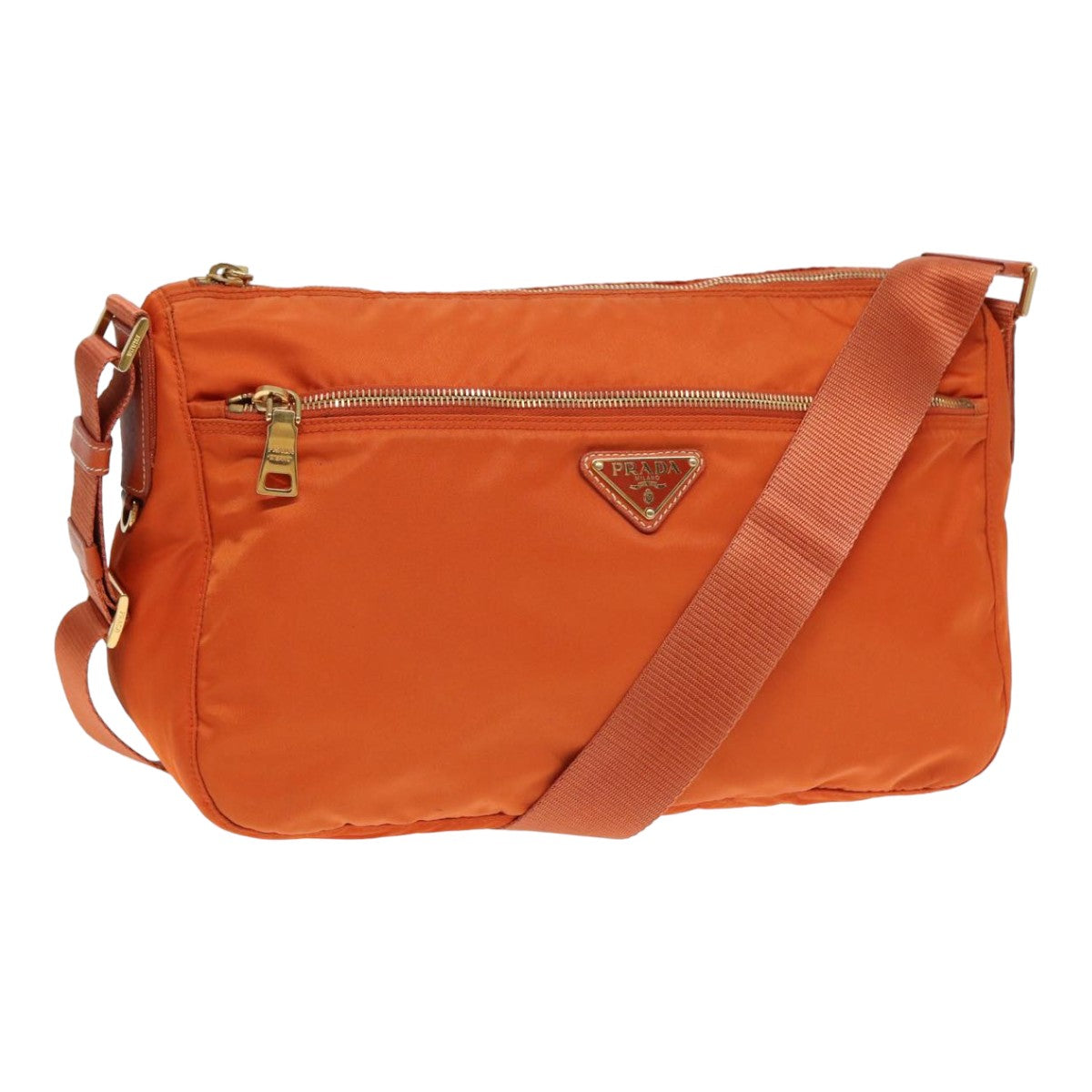 Luxury Prada Shoulder Bag Nylon Orange  84771