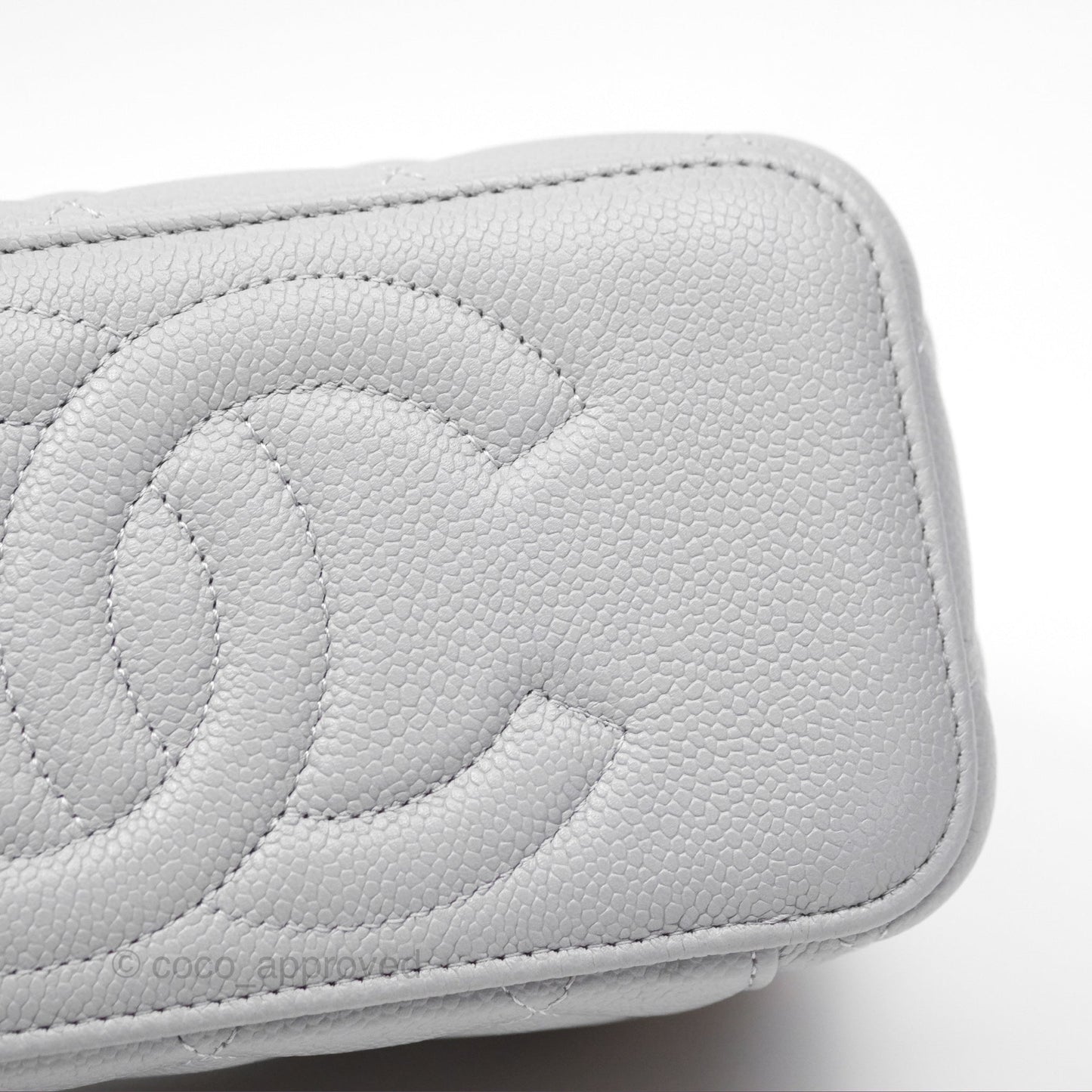 Chanel Vanity with Heart Adjustable Chain Grey Caviar Aged Gold Hardware