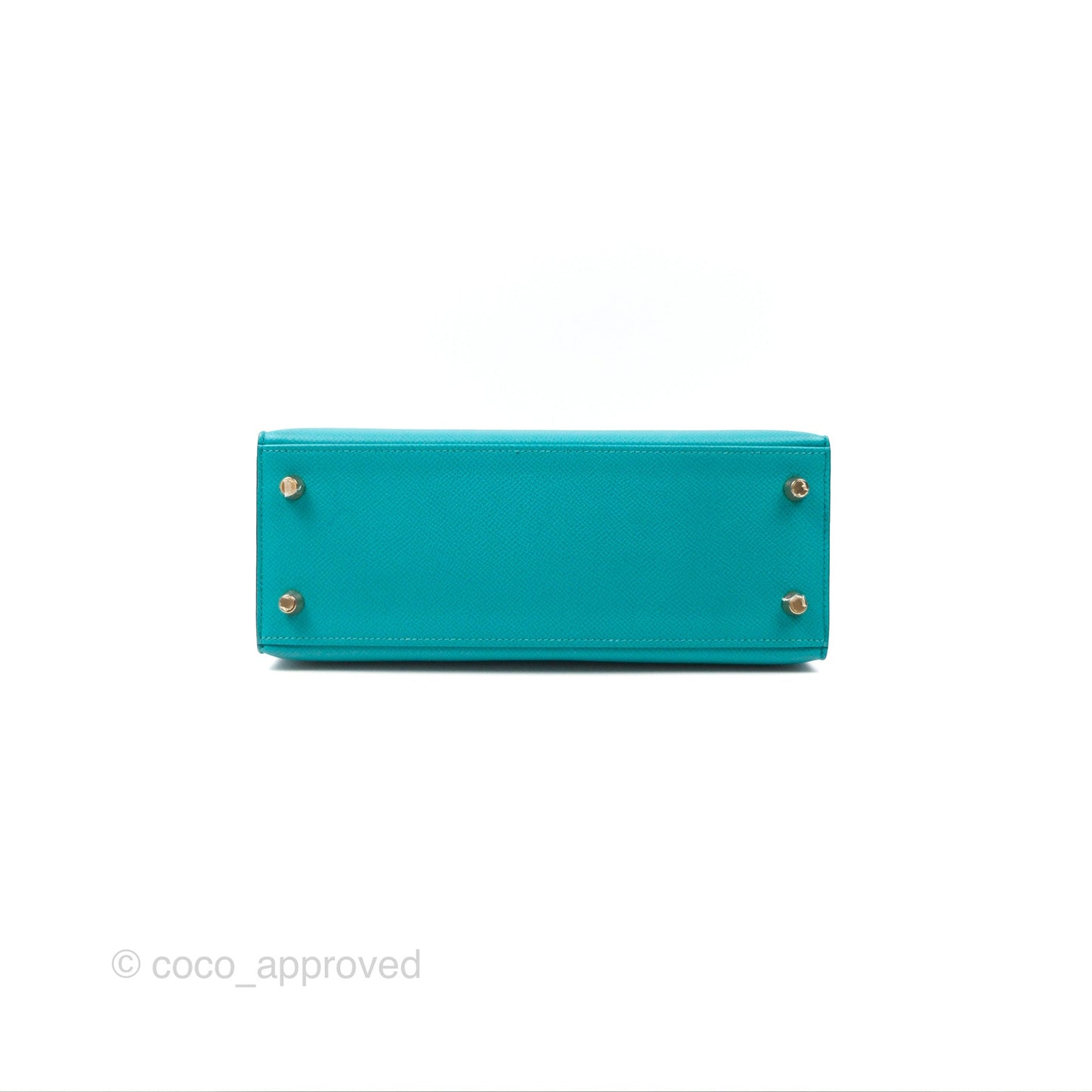 Hermès Sellier Kelly 25 Bleu Paon 7F Epsom Gold Hardware