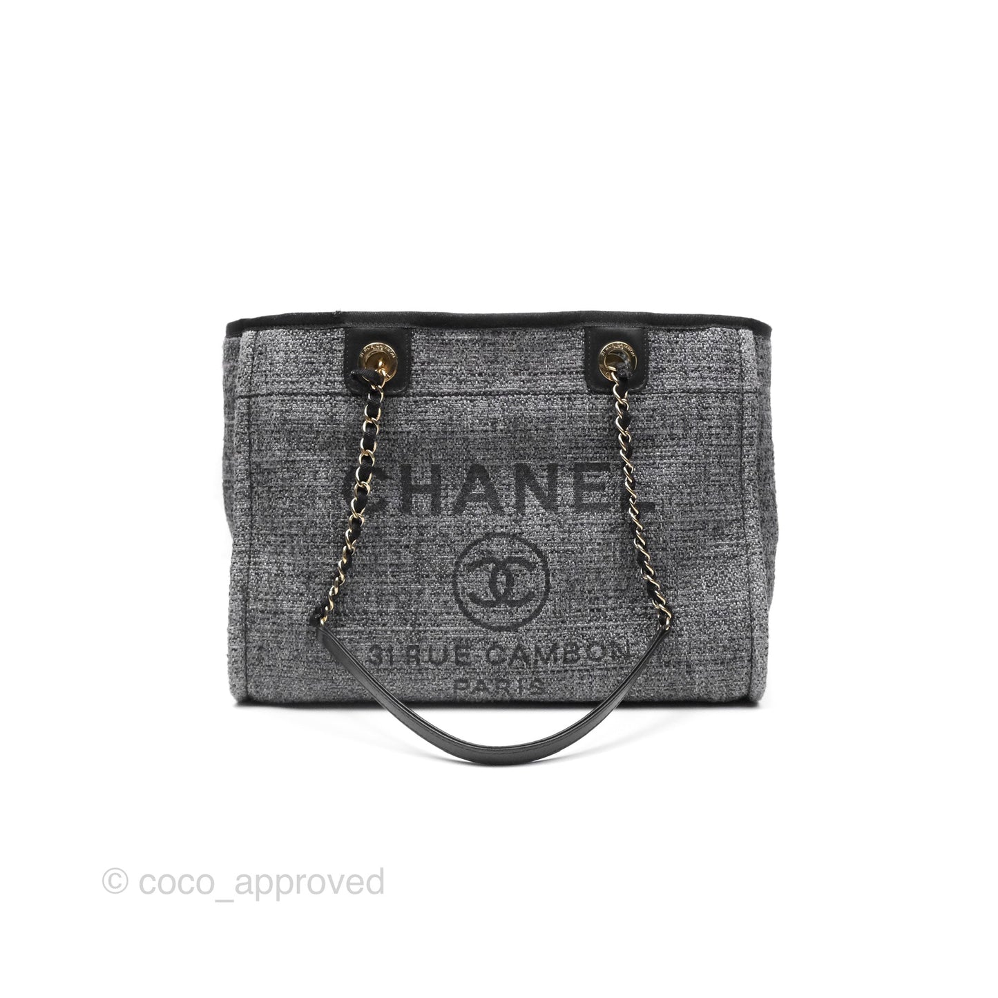 Chanel Medium Deauville Black Charcoal Tote