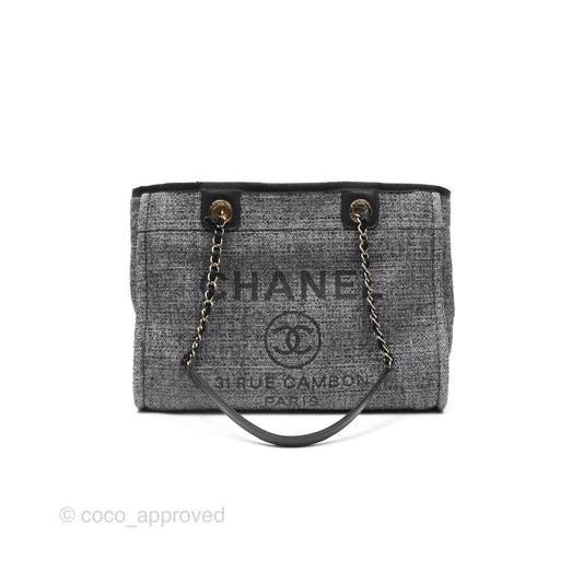 Chanel Medium Deauville Black Charcoal Tote
