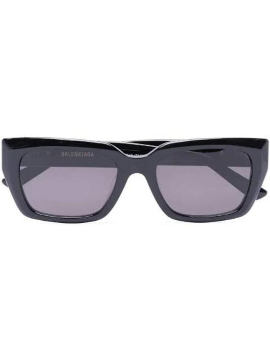 Luxury Balenciaga Eyewear Logo Square Frame Sunglasses Black