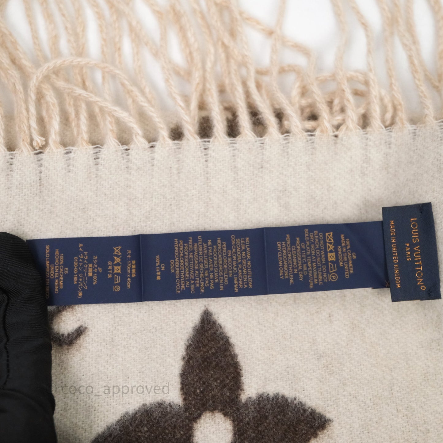 Louis Vuitton Reykjavik Gradient Scarf Cashmere Beige