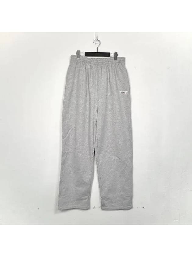 Luxury Balenciaga Logo Training Jogger Pants Gray