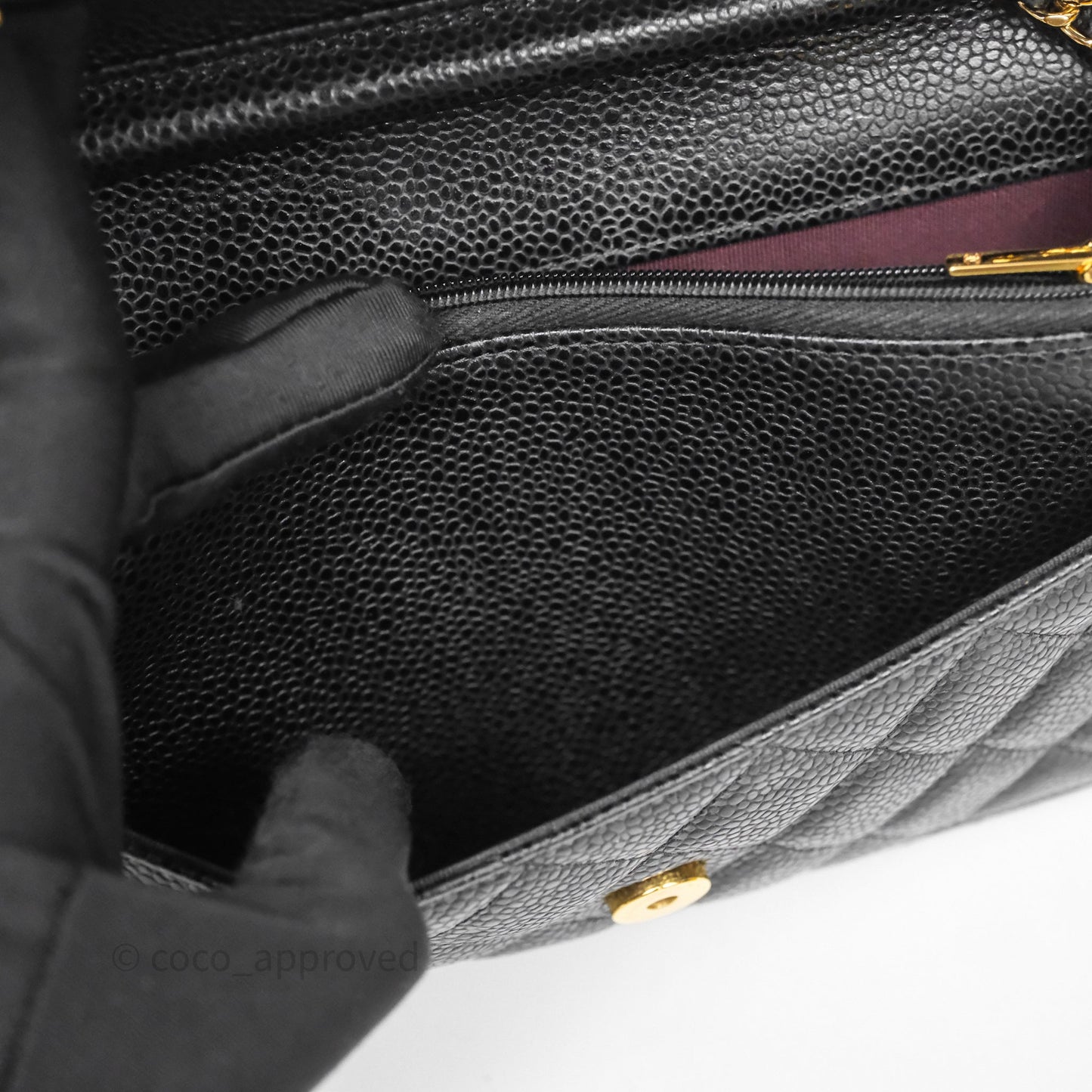 Chanel Classic Wallet On Chain WOC Quilted Black Caviar Gold Hardware