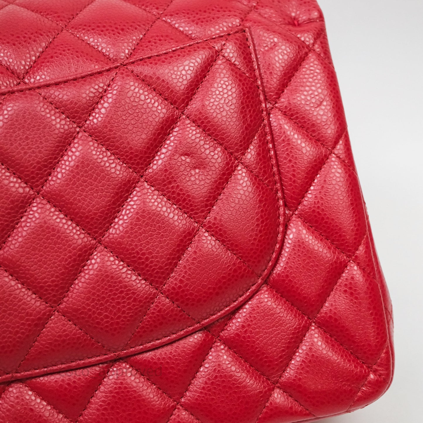 Chanel Jumbo Double Flap Red Caviar Silver Hardware⁣⁣