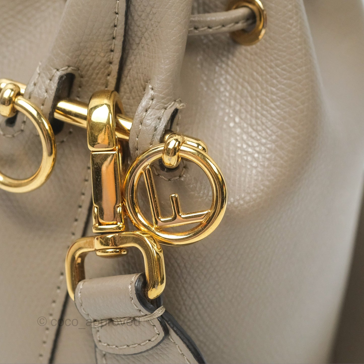 Fendi Mini Mon Tresor Bucket Bag Tortora Grained Calfskin