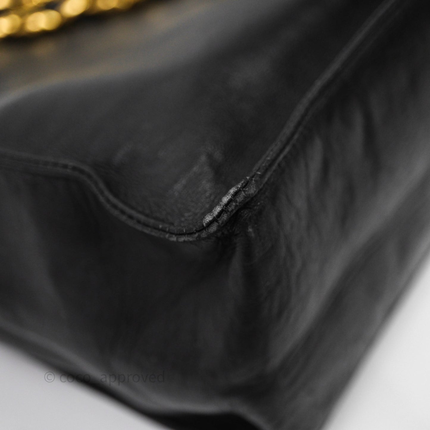 Chanel Vintage Shoulder Bag Black Calfskin Gold Hardware