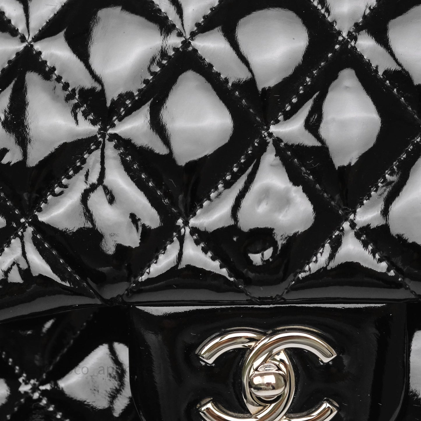 Chanel Jumbo Double Flap Black Patent Silver Hardware⁣⁣