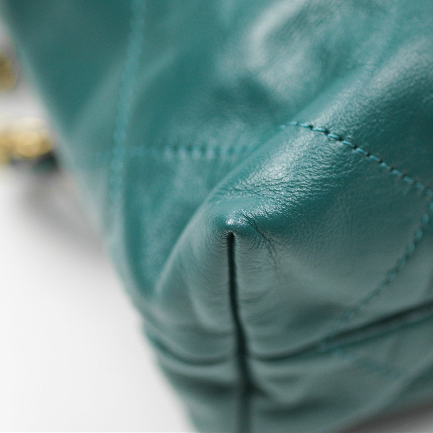Chanel 22 Small Quilted Backpack Green Shiny Calfskin