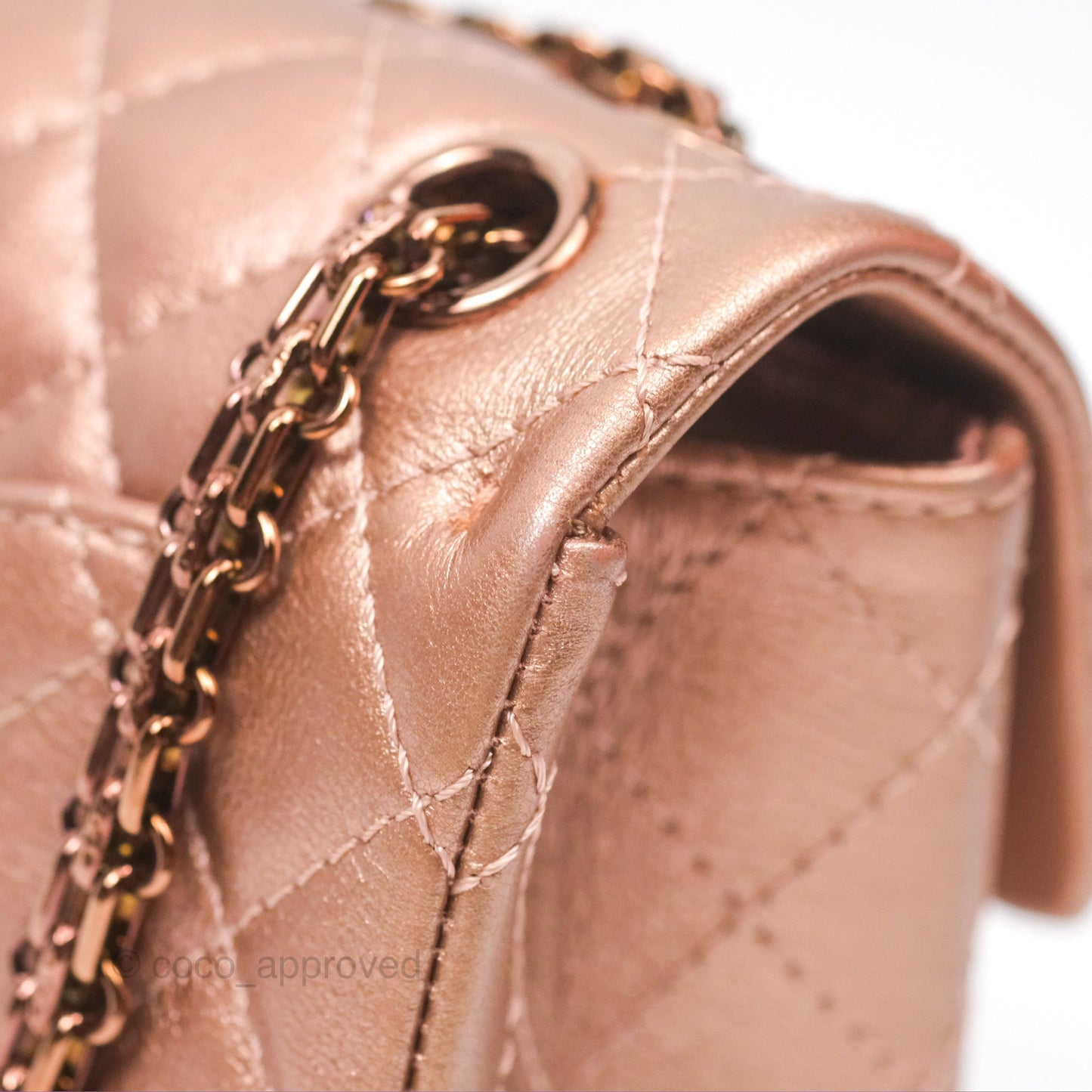 Chanel Mini Reissue 224 Copper Metallic Calfskin Rose Gold