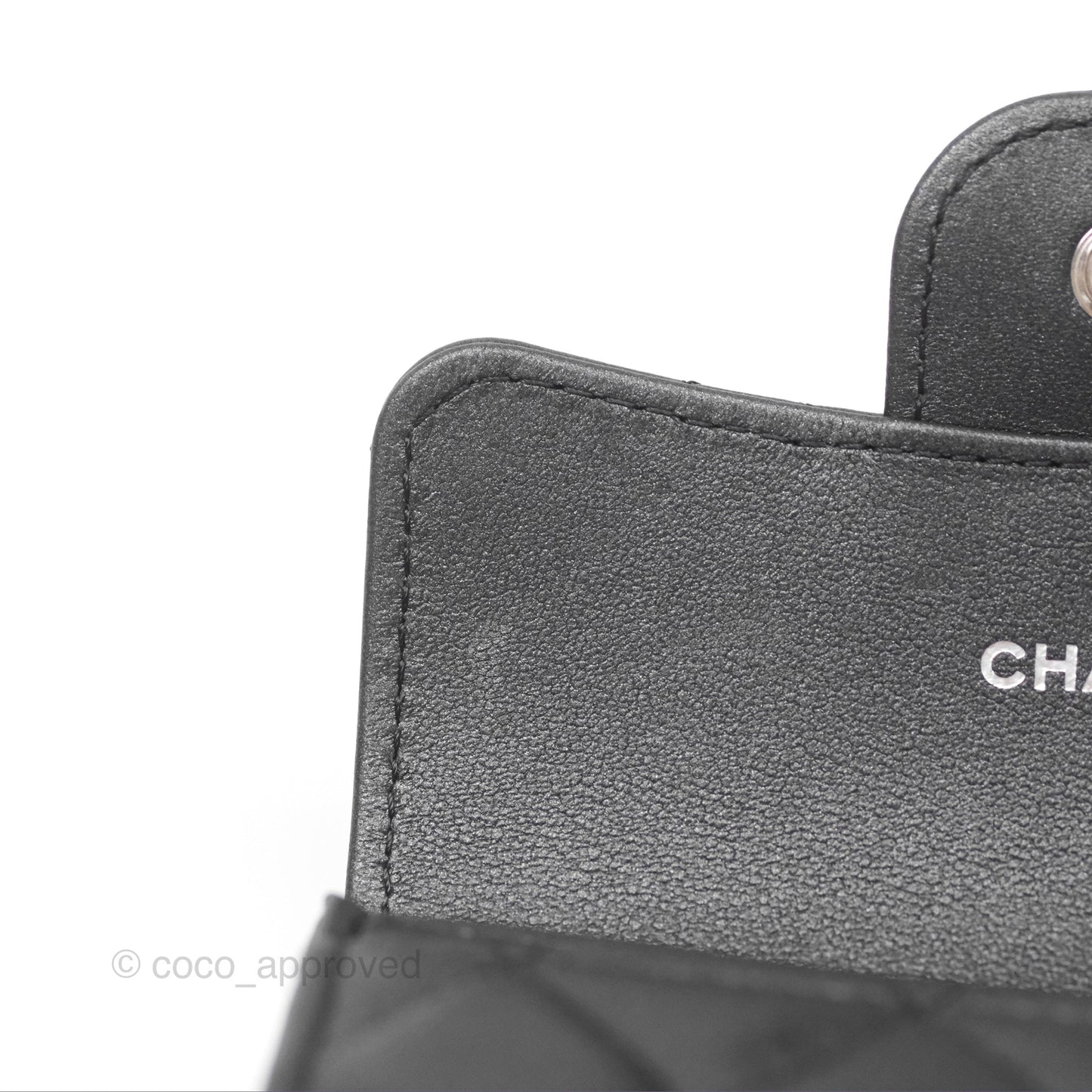 Chanel Classic Flap Card Holder Quilted Iridescent So Black