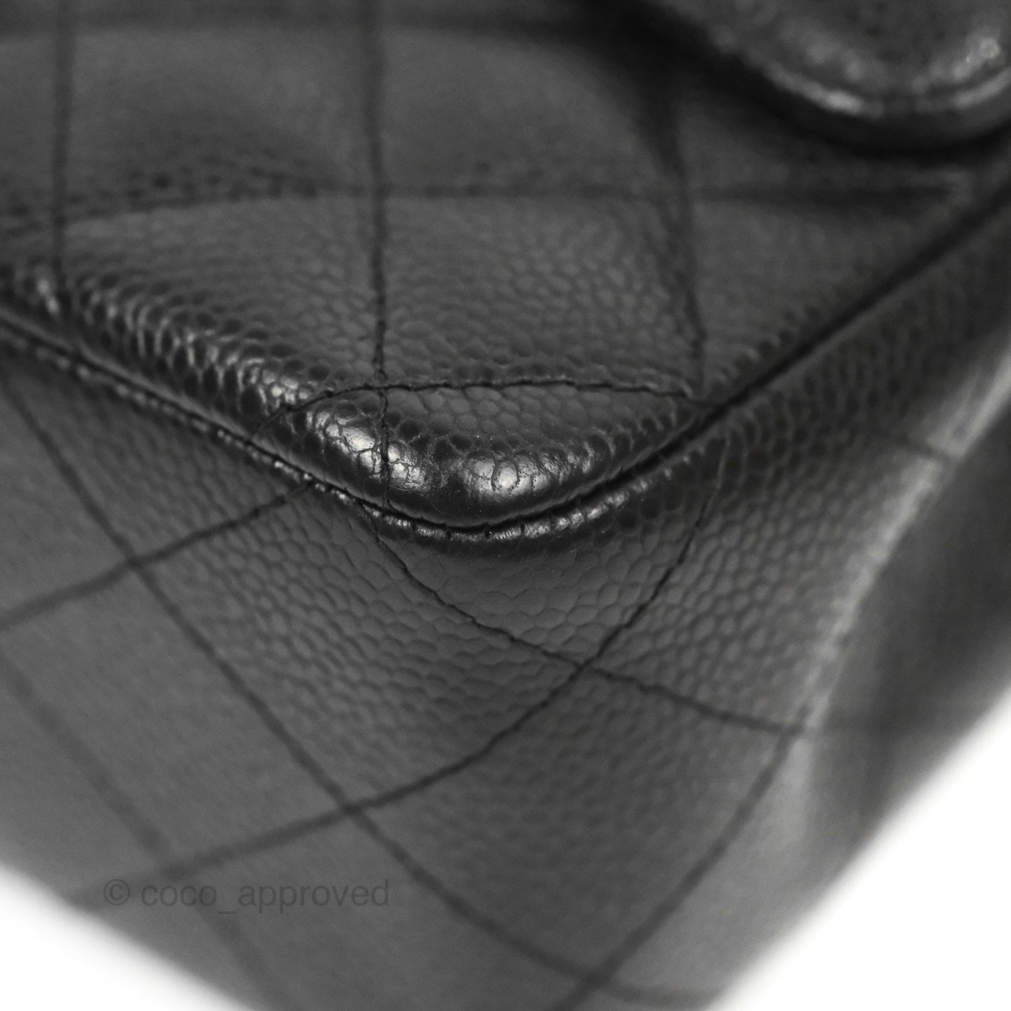 Chanel Classic M/L Medium Flap Quilted Black Caviar Silver Hardware