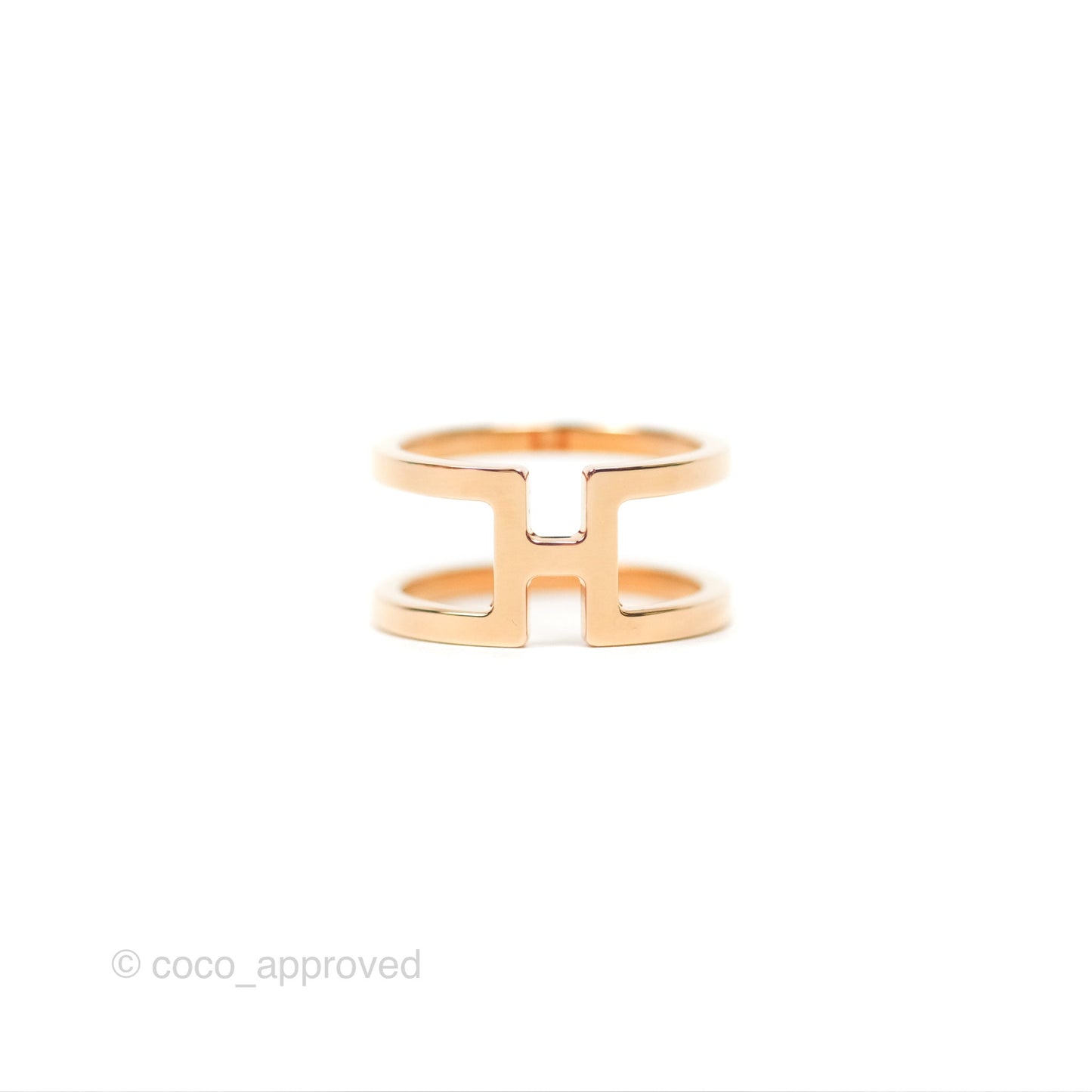 Hermes H en Rond Scarf Ring Rose Gold