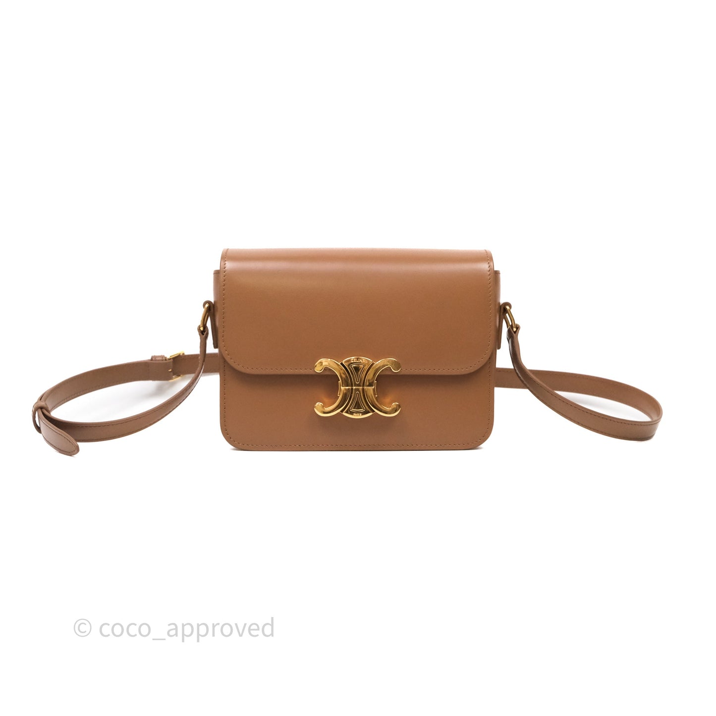 Celine Teen Triomphe Bag Shiny Calfskin Brown