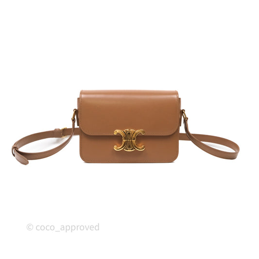 Celine Teen Triomphe Bag Shiny Calfskin Brown