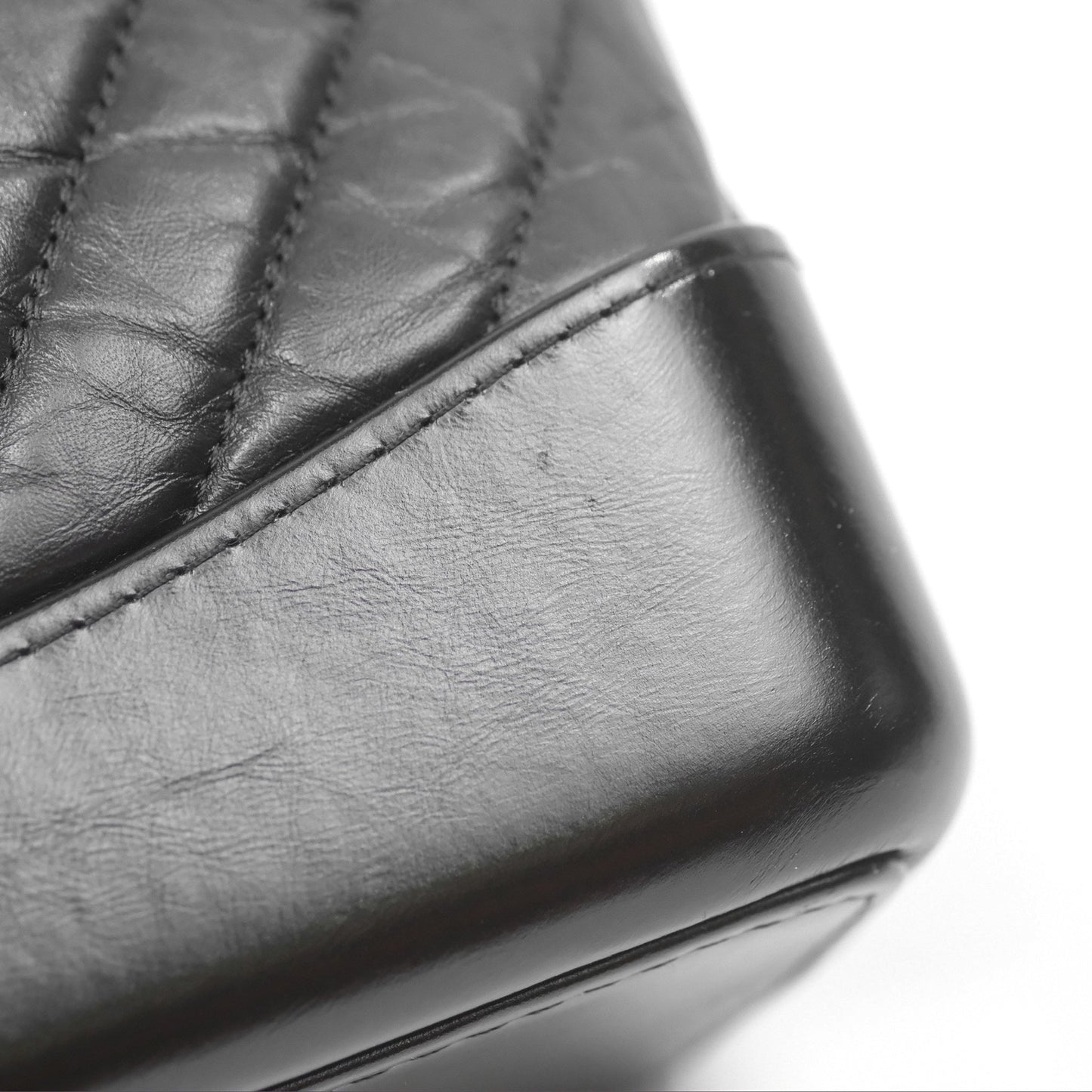 Chanel Medium Chevron Gabrielle Backpack Black Aged Calfskin