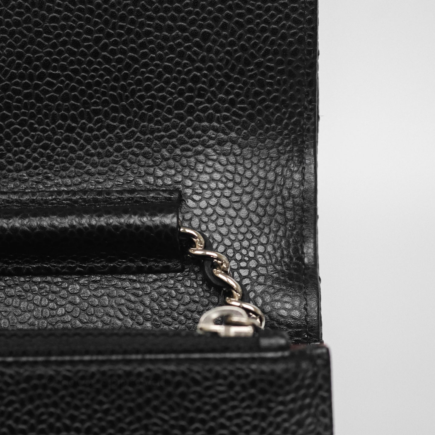 Chanel Classic Wallet On Chain WOC Quilted Black Caviar Silver Hardware
