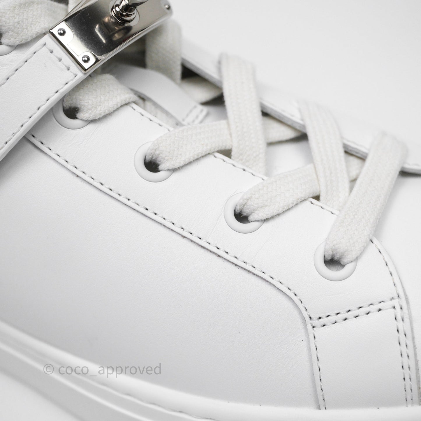 Hermès Daydream High-Top White Sneakers Kelly Buckle Size 40