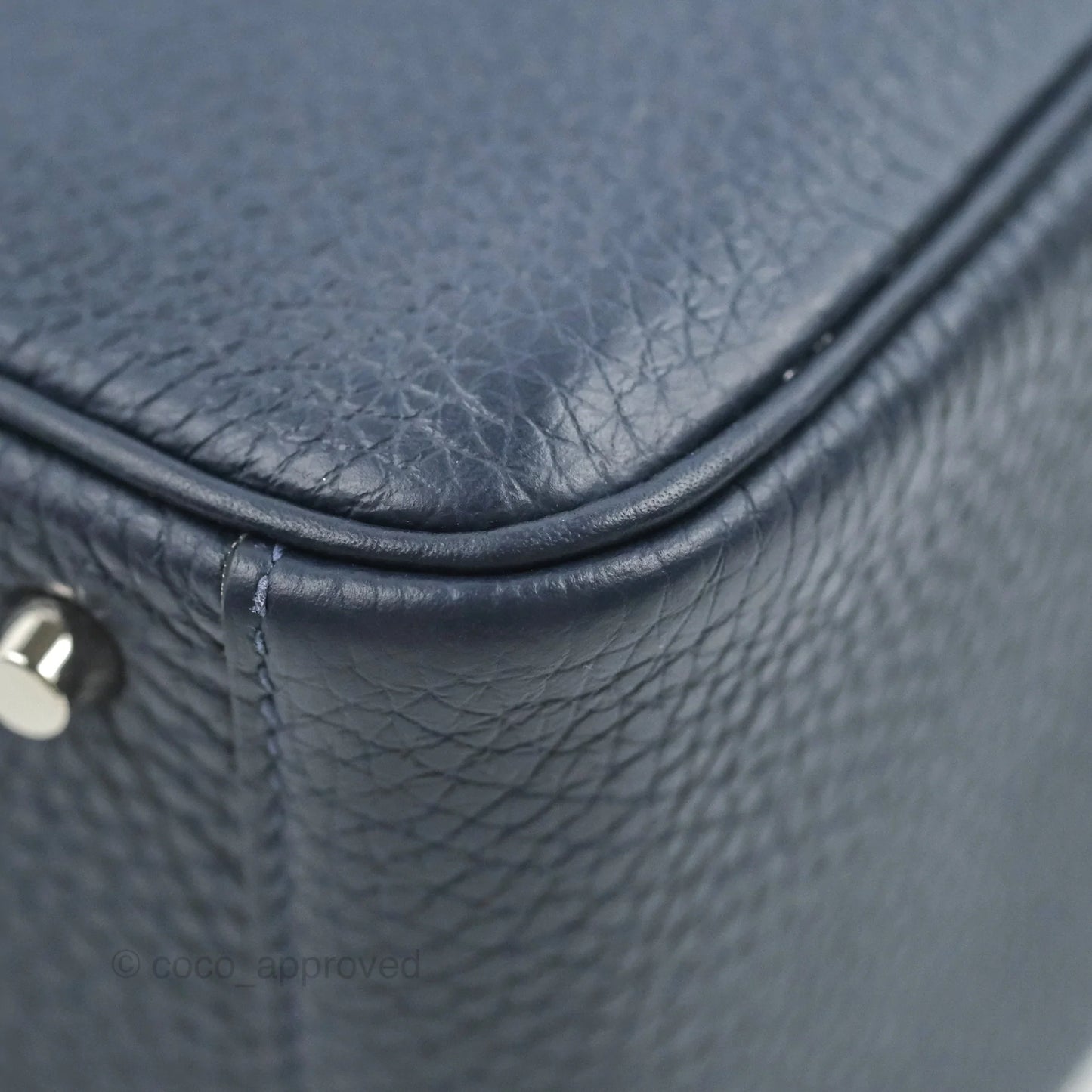 Hermès Mini Lindy 20 Bleu Nuit Clemence Palladium Hardware