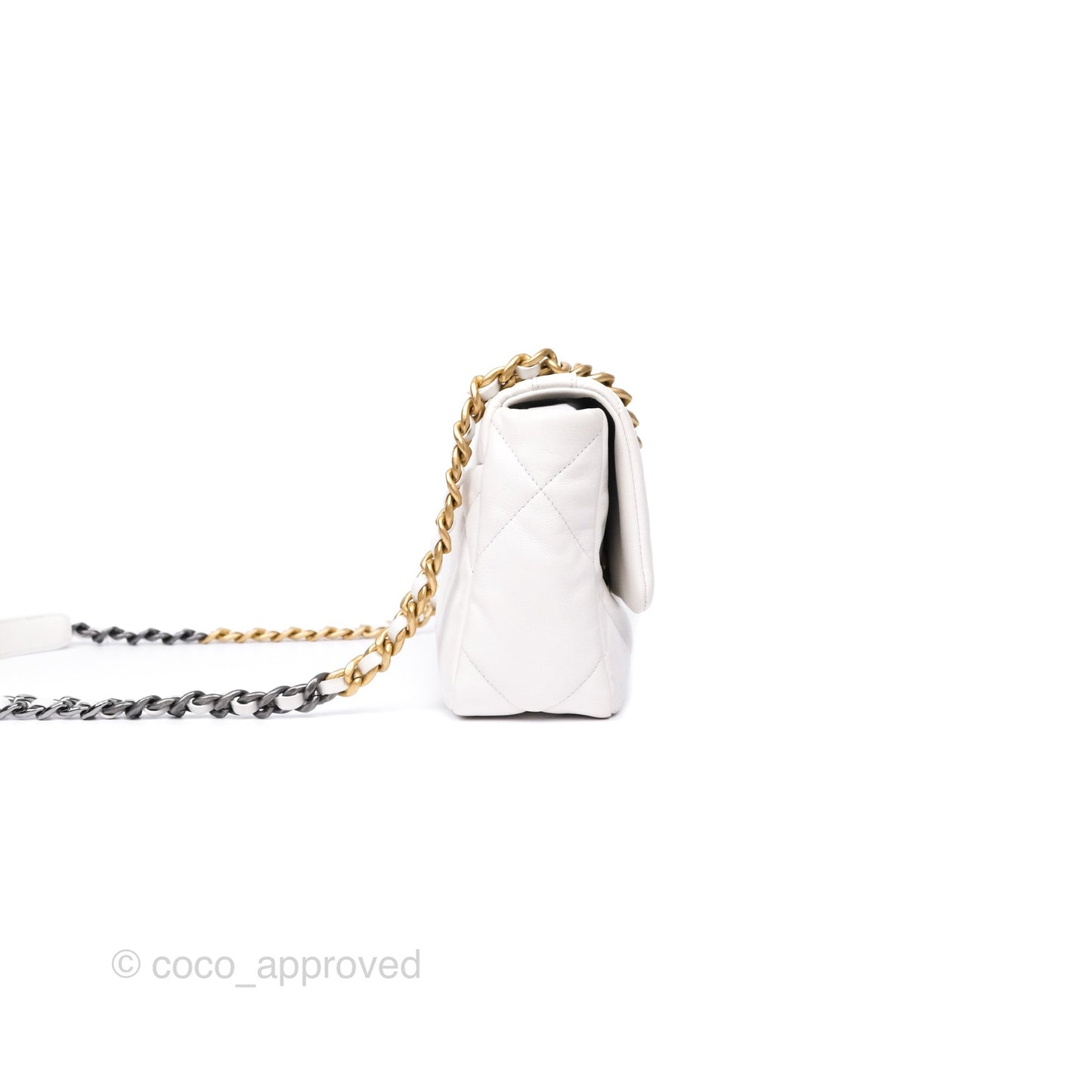 Chanel 19 Small White Mixed Hardware