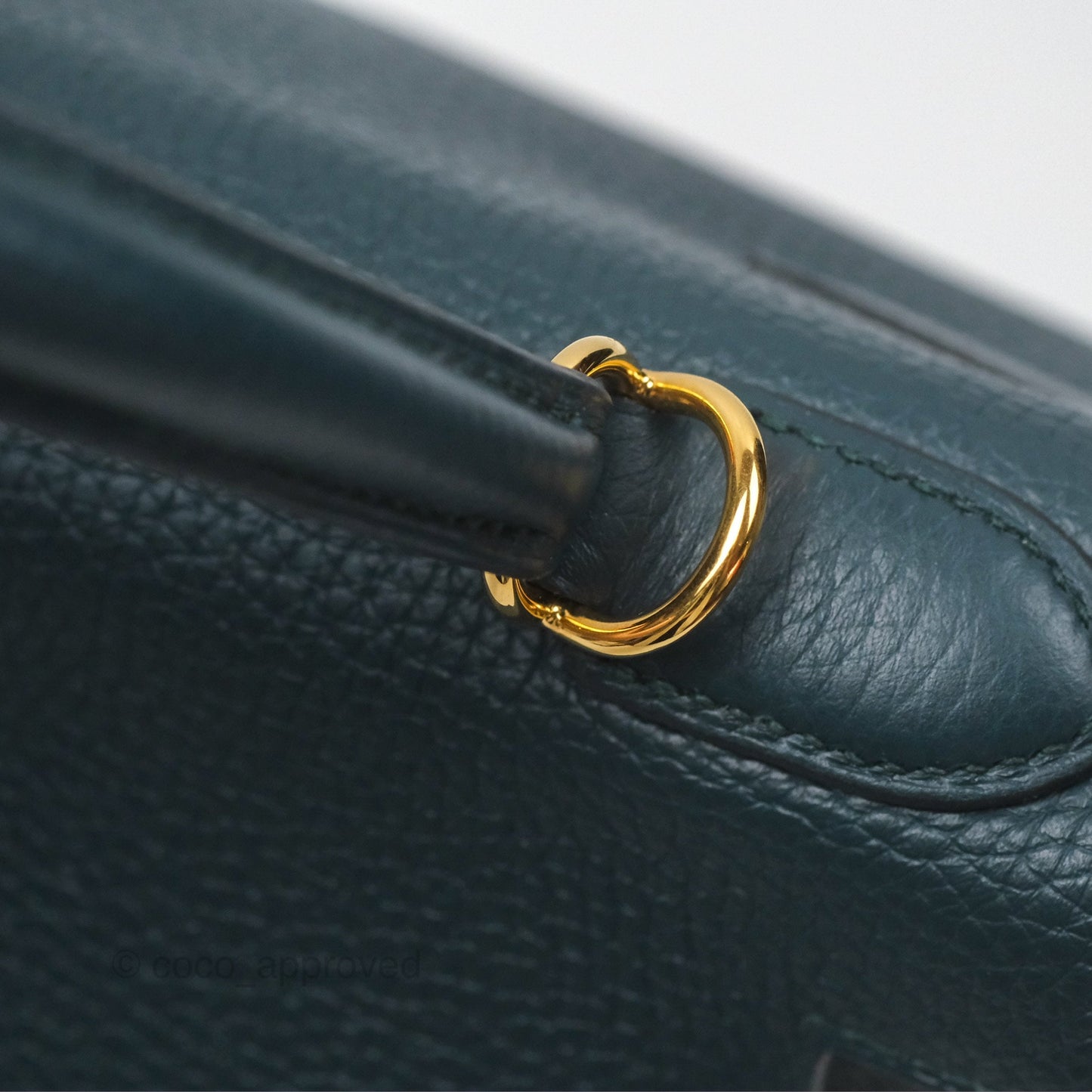 Hermes Kelly 28 Clemence Vert Cypress 6O Gold Hardware