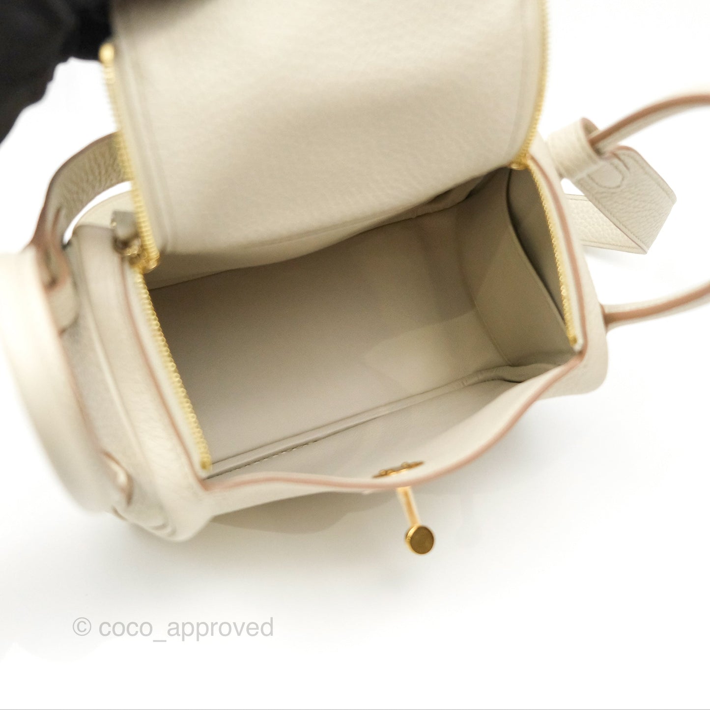 Hermès Mini Lindy 20 Beton Clemence Gold Hardware
