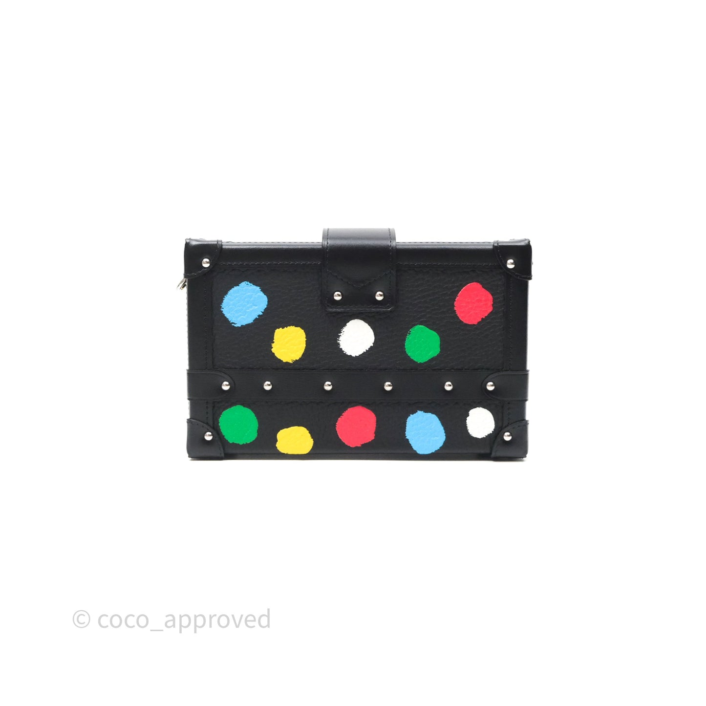 Louis Vuitton x Yayoi Kusama Petite Malle In Black Silver Hardware
