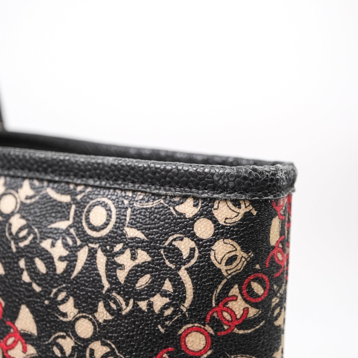 Chanel CC Print Logo Tote Bag Black