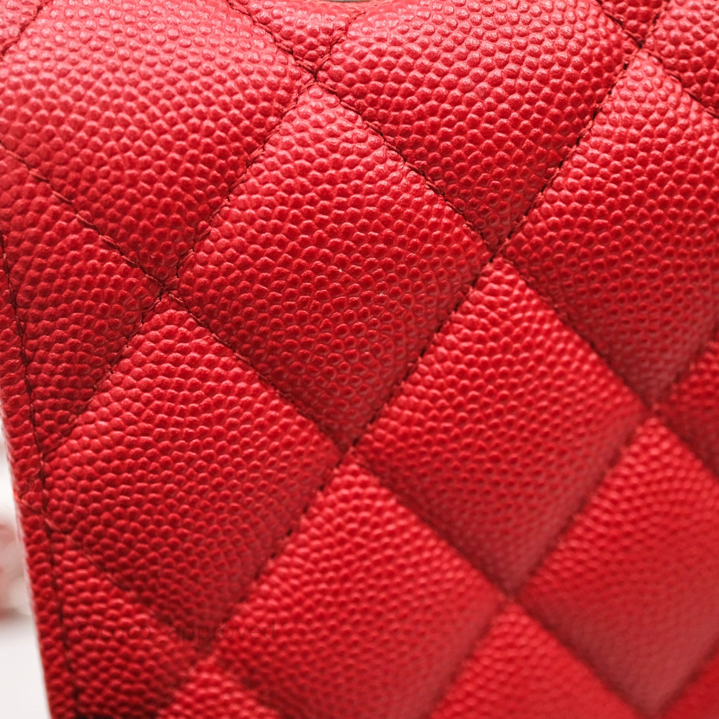 Chanel Classic M/L Medium Flap Quilted Red Caviar Silver Hardware