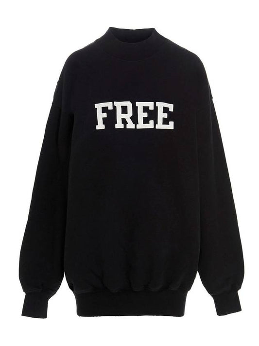 Luxury Balenciaga WoMen's Free Embroidery Distressed Sweatshirt Black